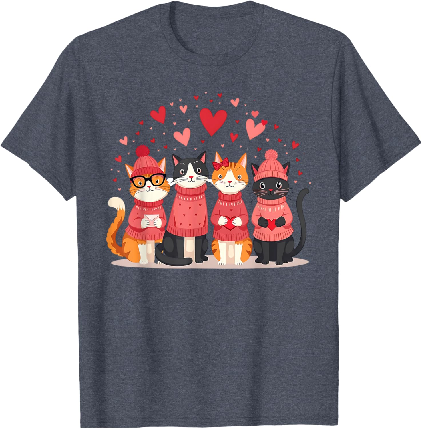 Happy Valentine Day Cat T-Shirt for Women and Girls - Perfect for Cat Lovers - 9