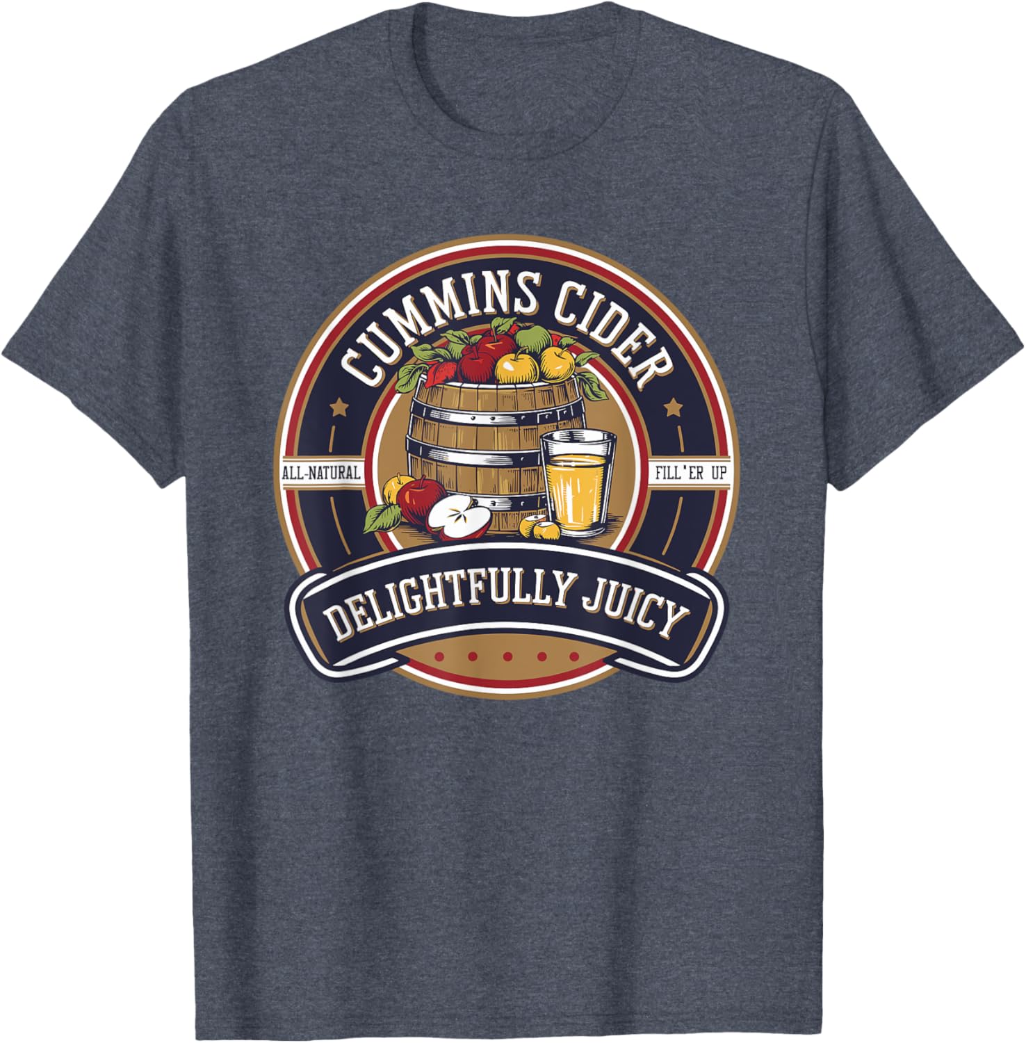 Haul Cummins Apple Cider Juicy Label Logo T-Shirt for Casual Style - 7