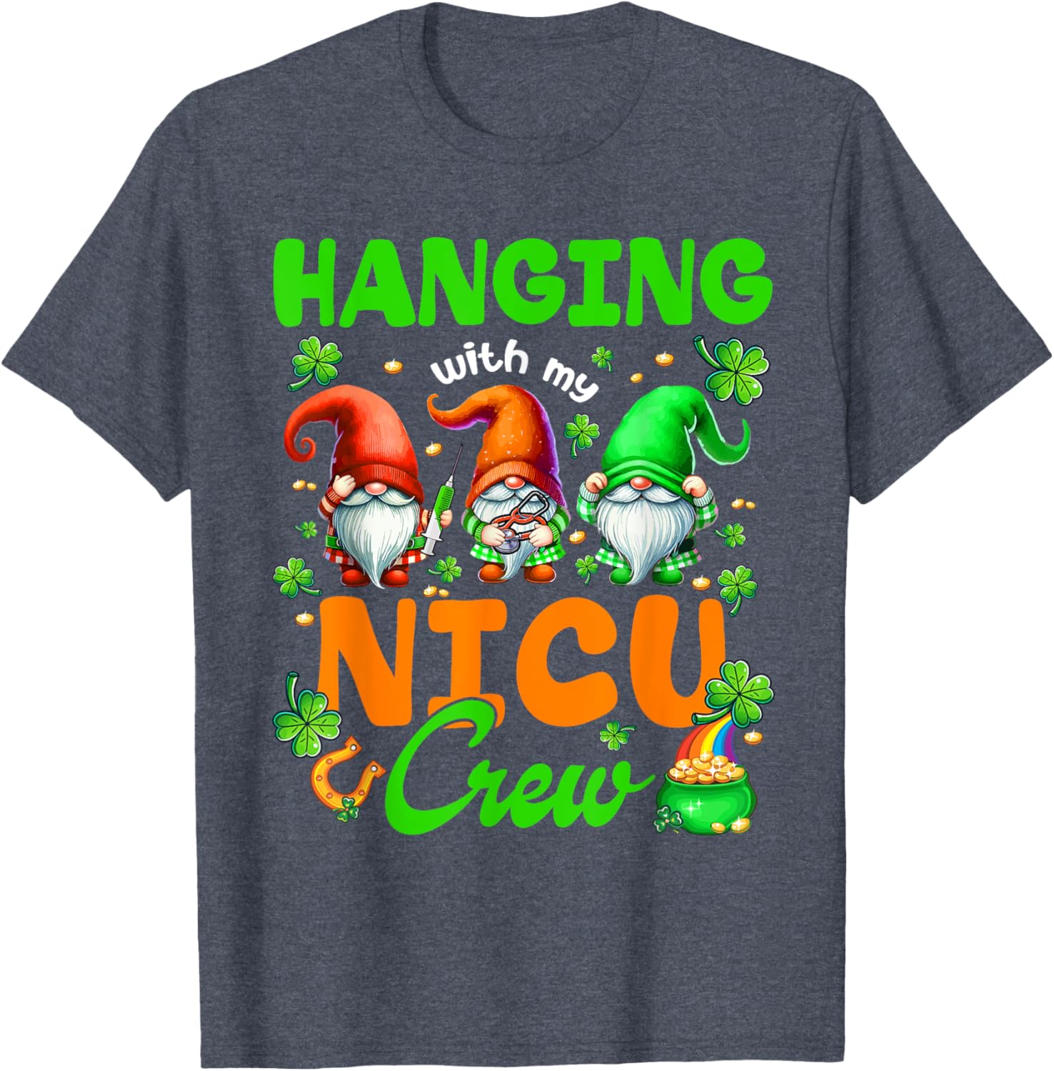 Adorable NICU Nurse Gnome St. Patrick's Day T-Shirt for Nurses and Friends - 12