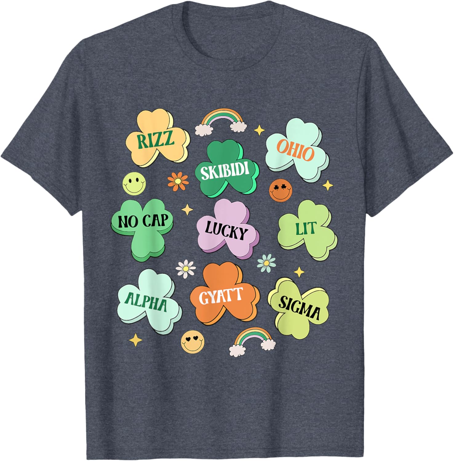 Funny Skibidi St Patricks Day Shamrock T-Shirt for Kids and Teens - 25