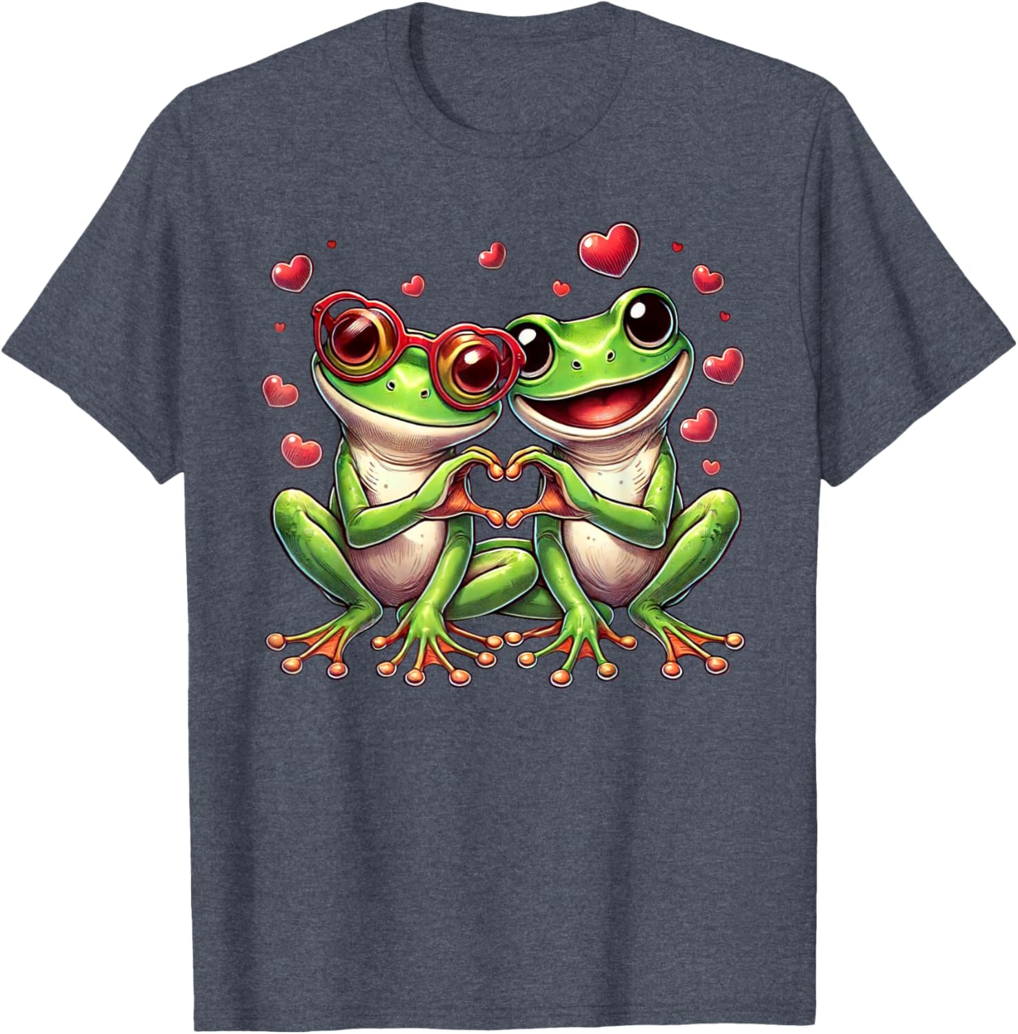 Funny Frog Heart Sign Valentine's T-Shirt for Women, Men, and Kids - 12