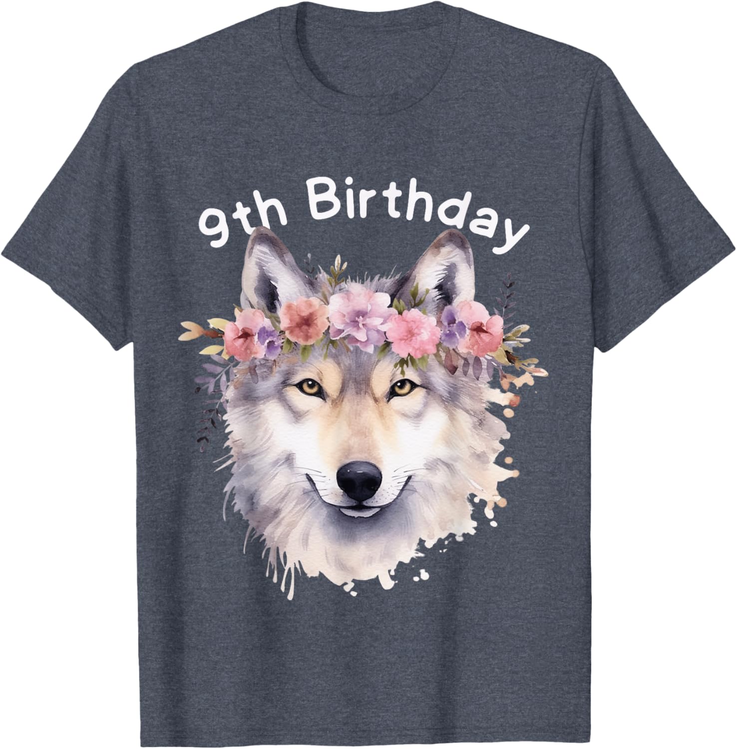 9th Birthday Wolf Pack T-Shirt for Girls - Cute Wolves Party Tee - 23