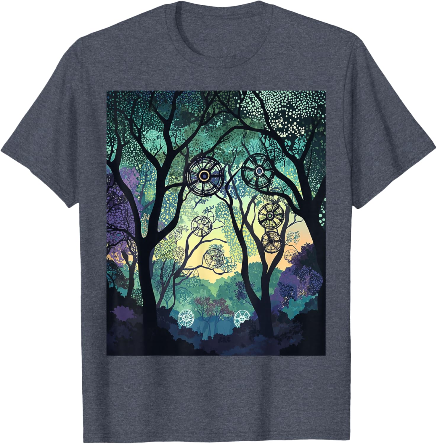 Dreamy Forest Geometric Nature Artwork T-Shirt for Nature Lovers - 17