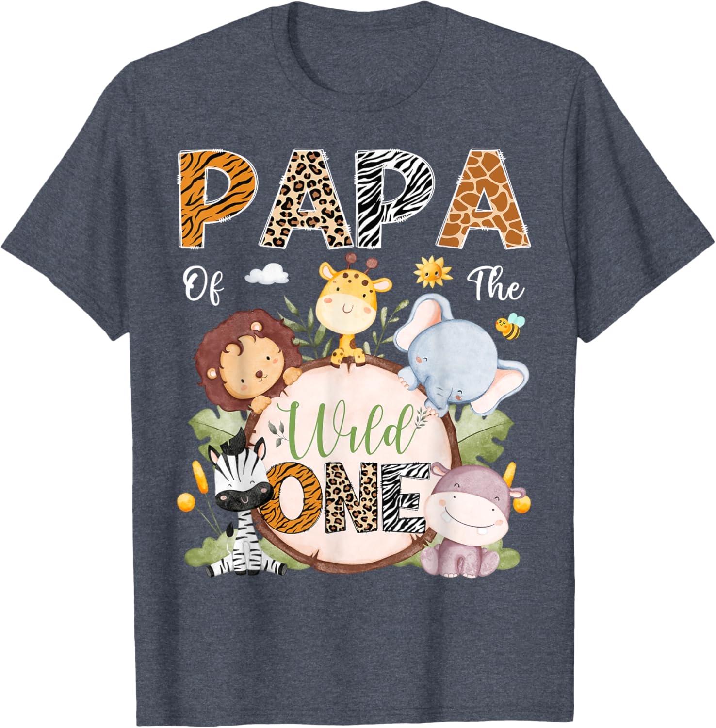 Papa Of The Wild One 1st Birthday Safari T-Shirt for Jungle Lovers - 14