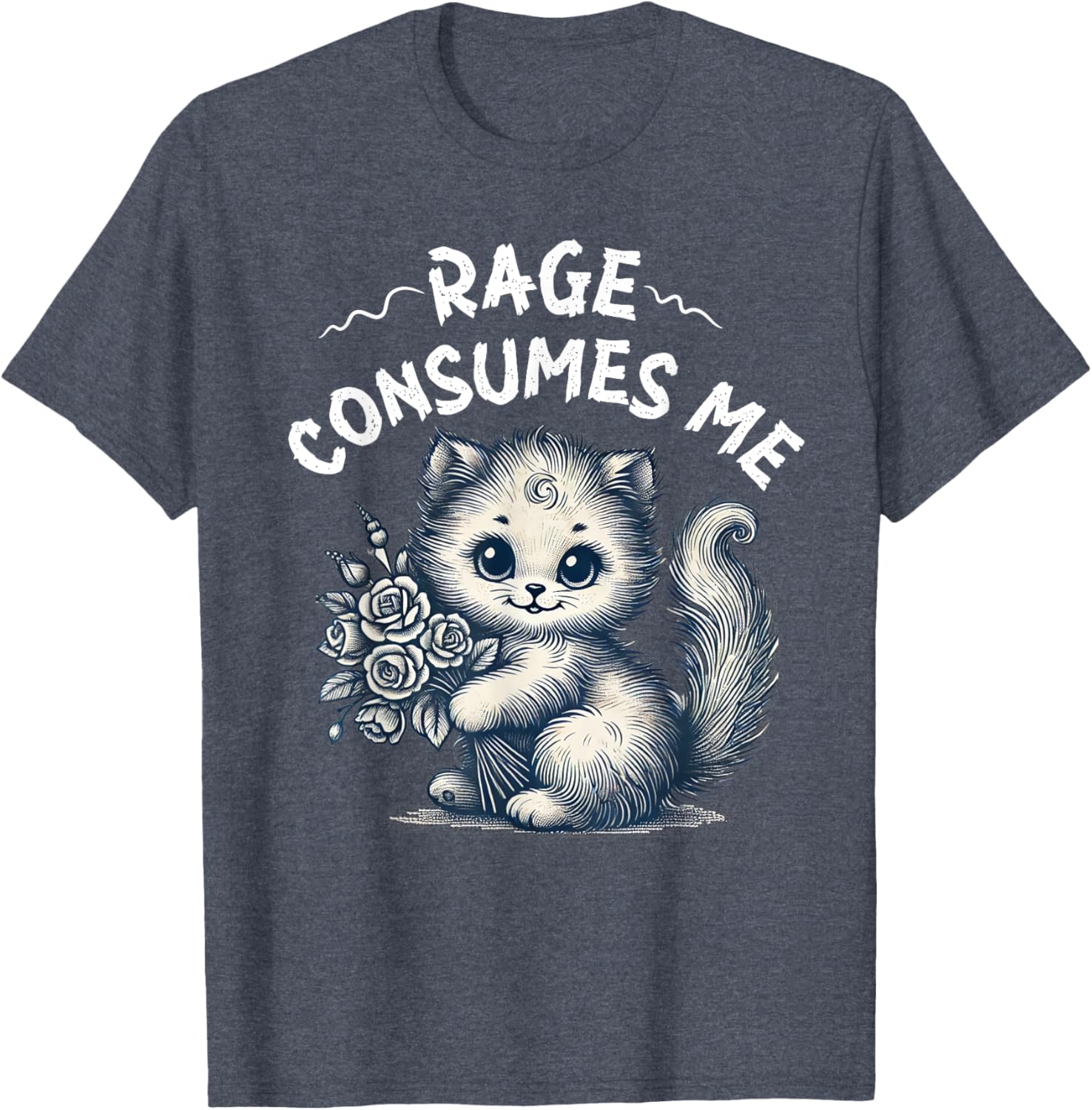 Cute Rage Consumes Me Cat Meme T-Shirt for Men and Women - 2