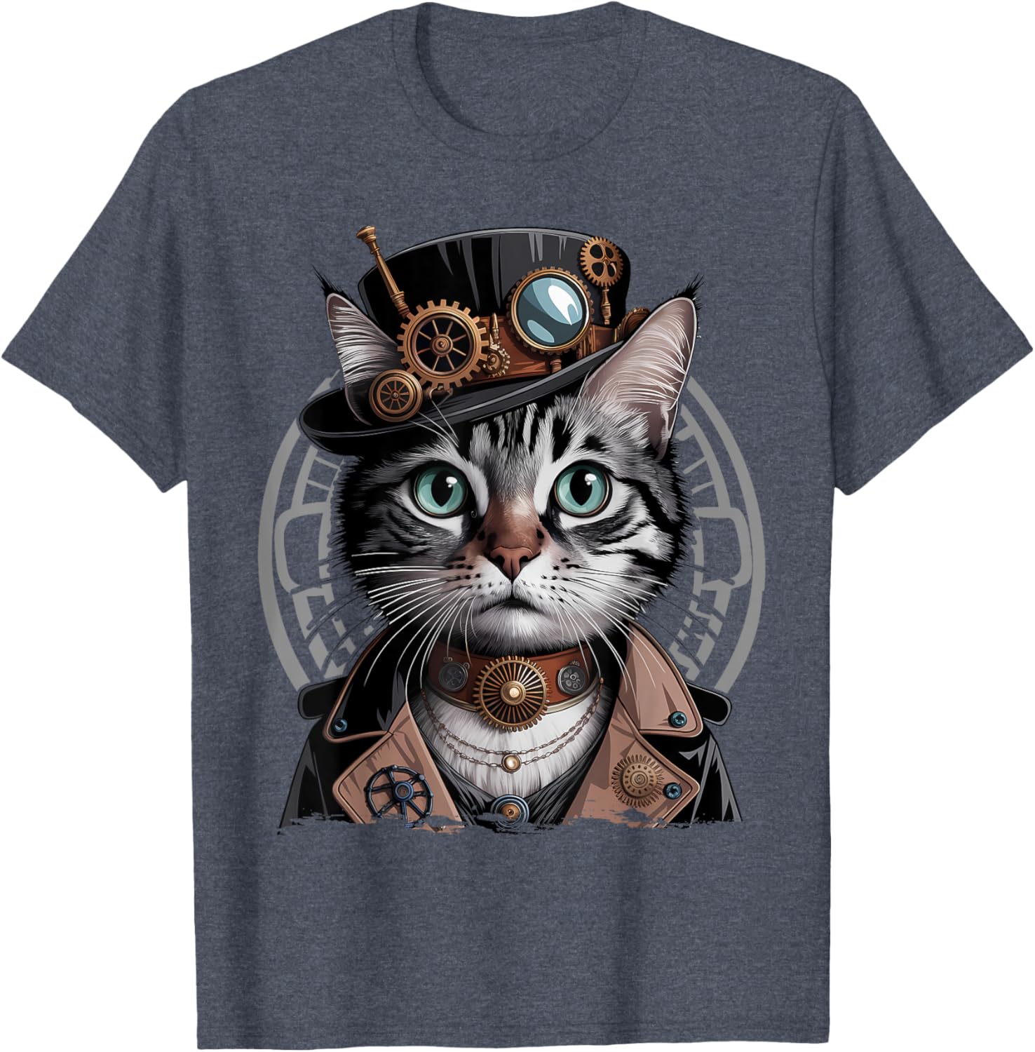 Steampunk Cat Graphic T-Shirt for Kittens - Trendy Fashion Tee - 13