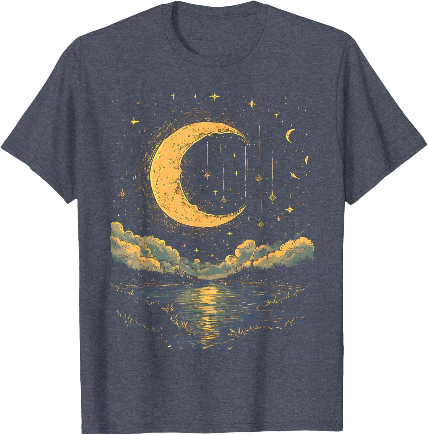 Boho Half Moon Vintage T-Shirt for Celestial Hippie Style Enthusiasts - 8