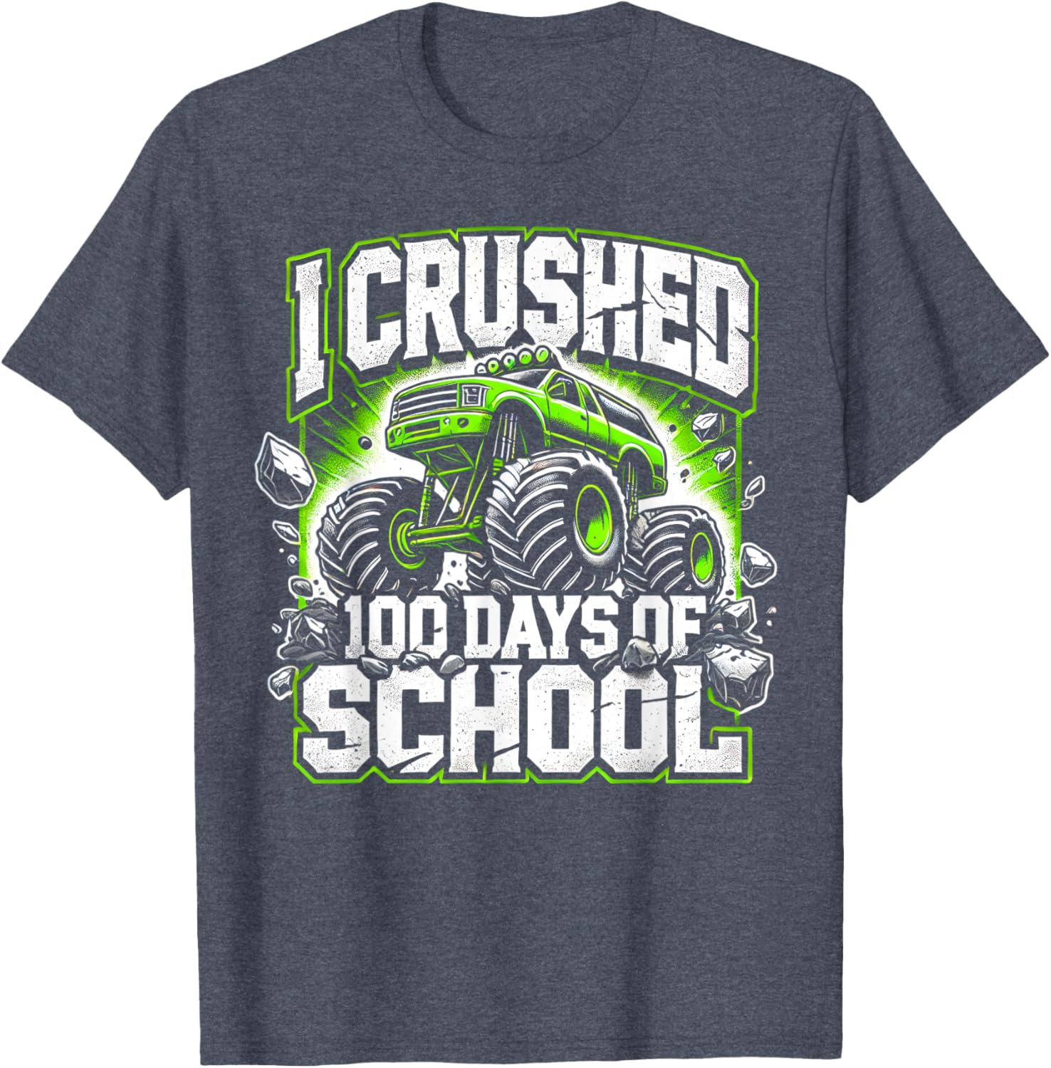 100 Days of School Monster Truck Shirt for Boys Fun 100th Day Celebration - 12
