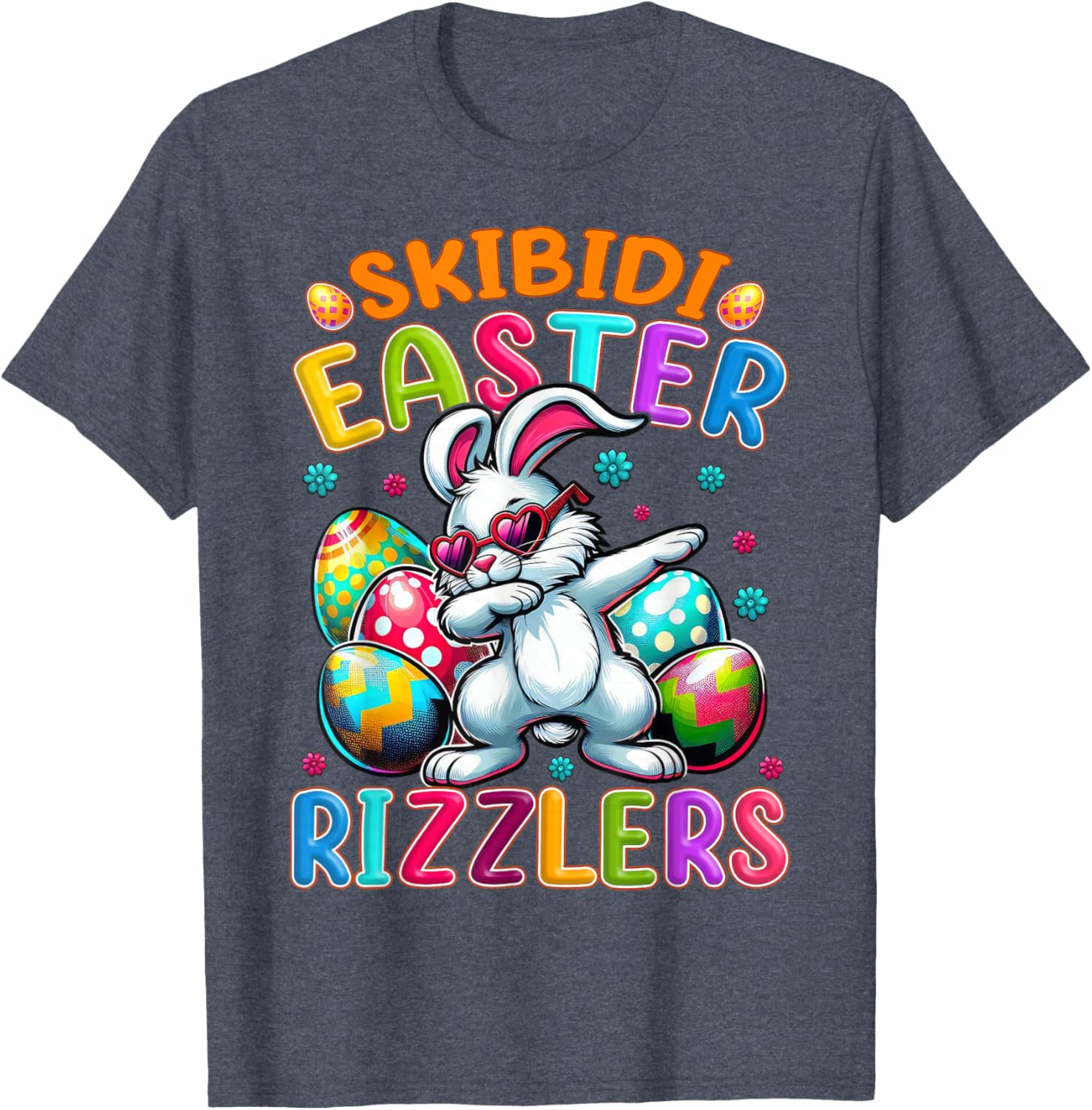 Dabbing Bunny Skibidi Easter Rizzlers T-Shirt for Gen Alpha Style - 29