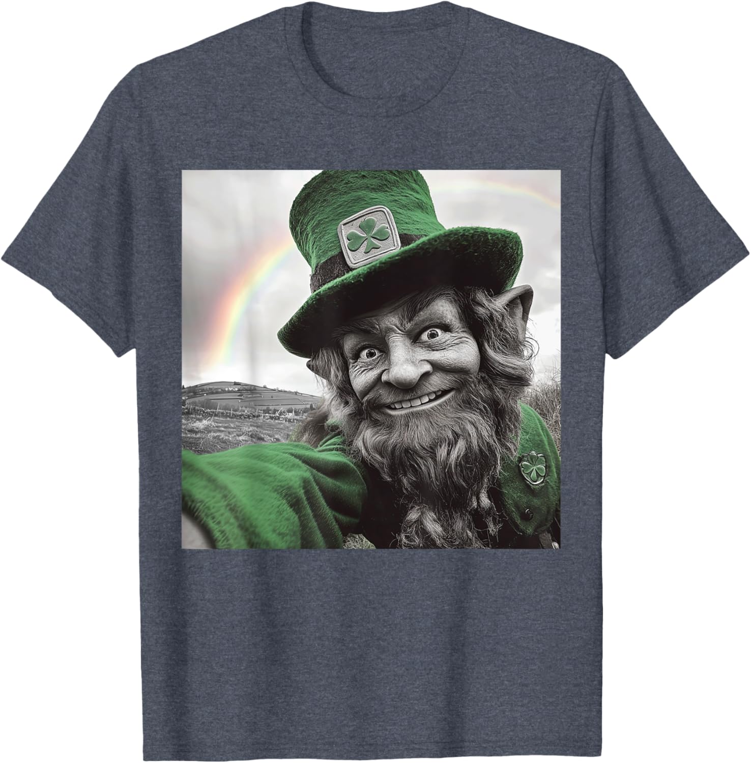 Funny St Patricks Day Rainbow Leprechaun Selfie T-Shirt for Festive Fun - 29