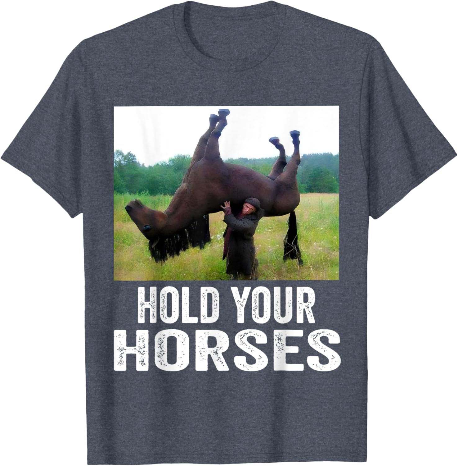 Hold Your Horses Funny Horse Meme T-Shirt for Men and Women - 4