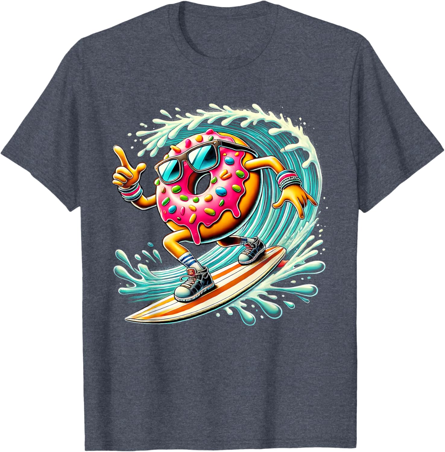 Donut Surfing T-Shirt for Surfboard Lovers - Fun Surf Style Apparel - 14