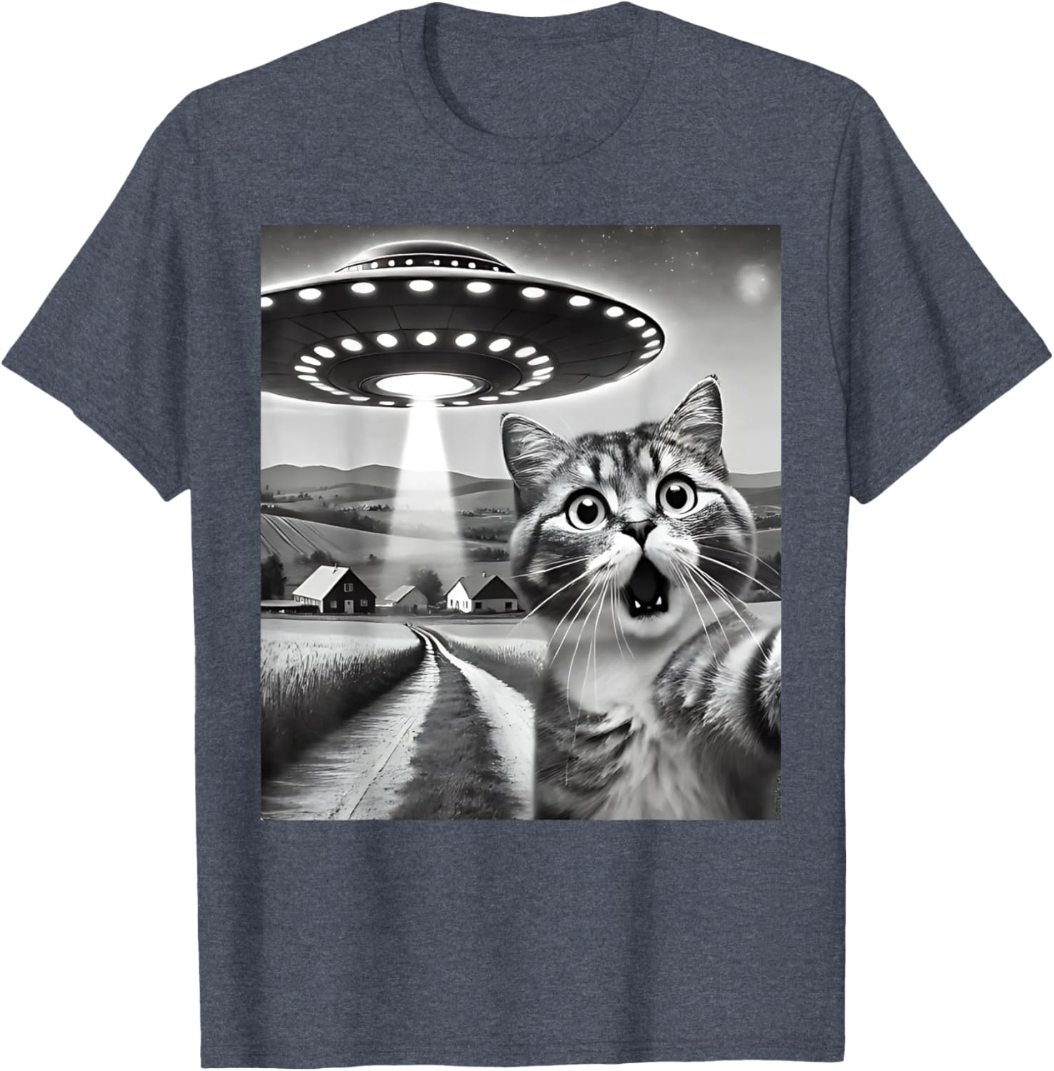 Funny Cat Selfie with Alien UFO T-Shirt for Men, Women, and Kids - 20