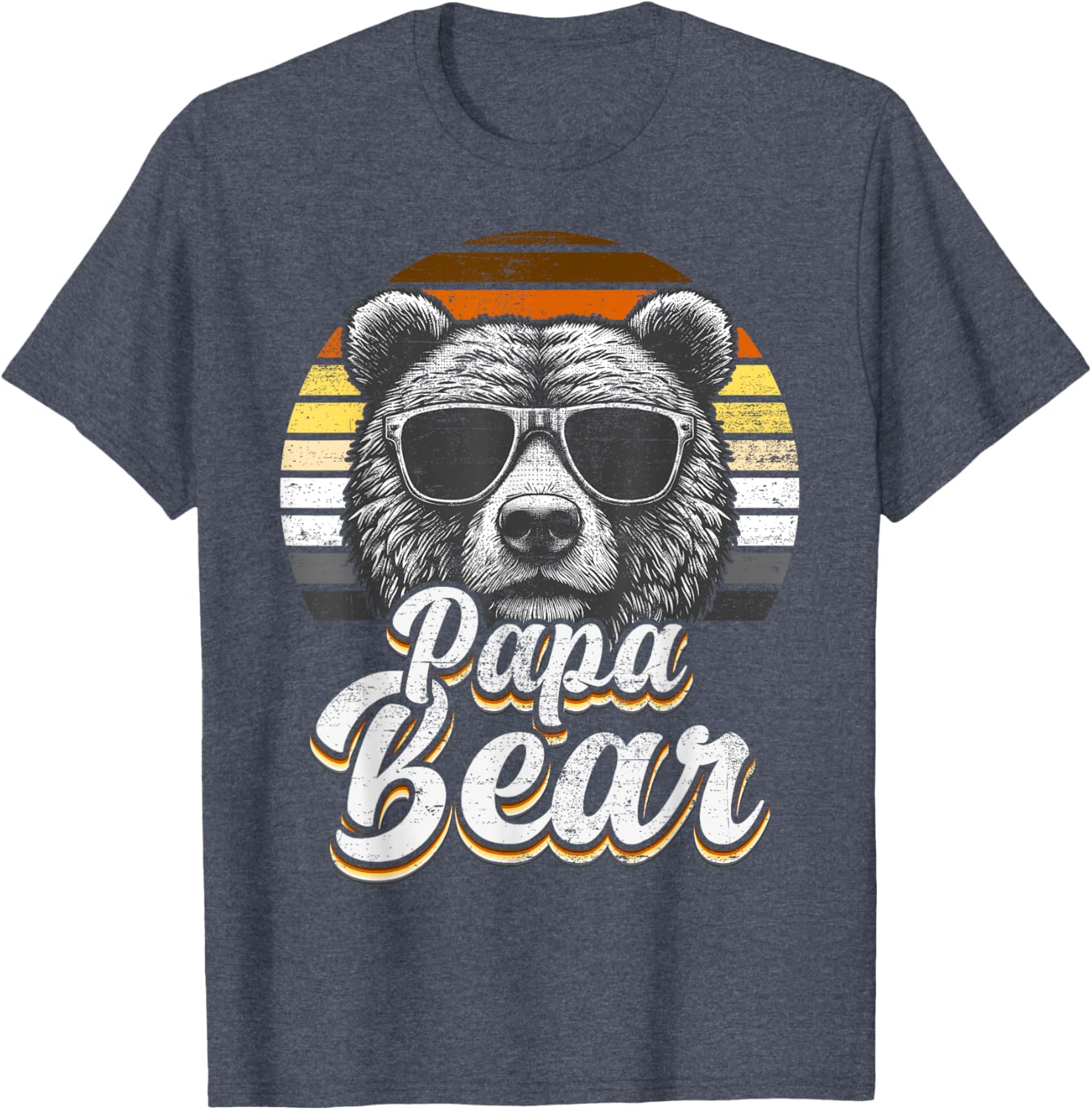 Papa Bear Gay Pride Retro Vintage Flag T-Shirt for LGBTQ+ Pride Fans - 13