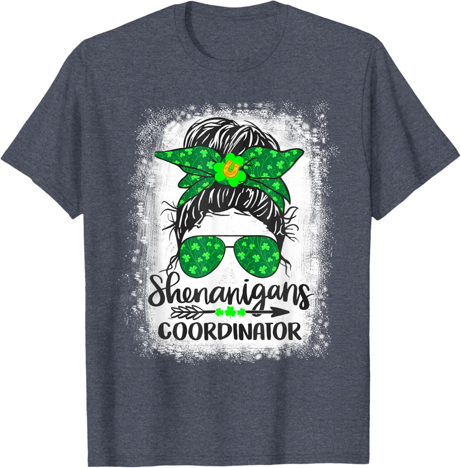 Shenanigans Coordinator Messy Bun St Patricks Day Women's T-Shirt - 8