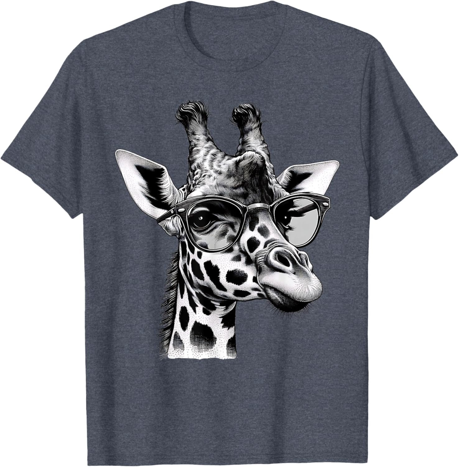 Cute Giraffe Glasses T-Shirt for Wildlife Animal Lovers and Enthusiasts - 19