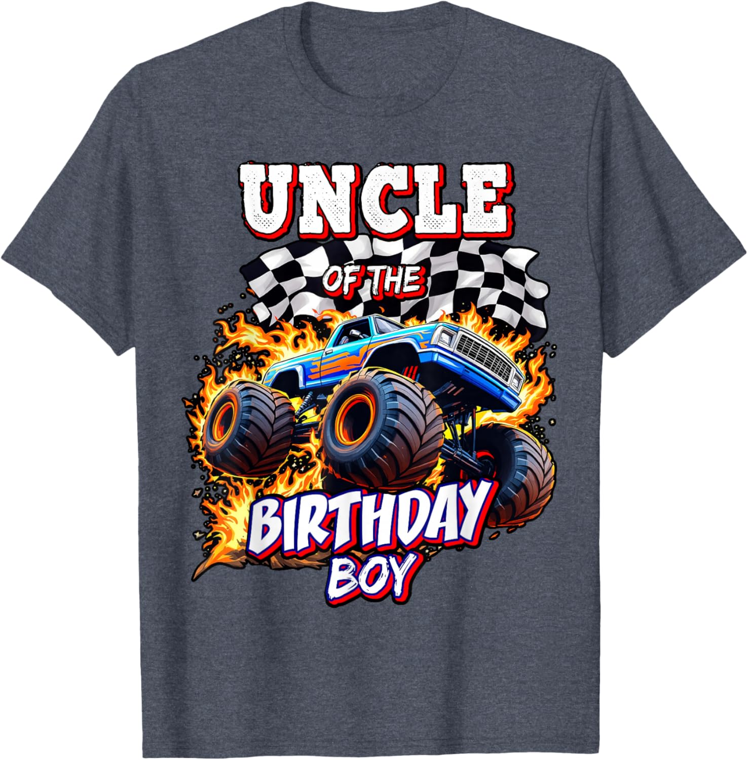 Uncle of the Birthday Boy Monster Truck Party T-Shirt for Fun Celebrations - 10