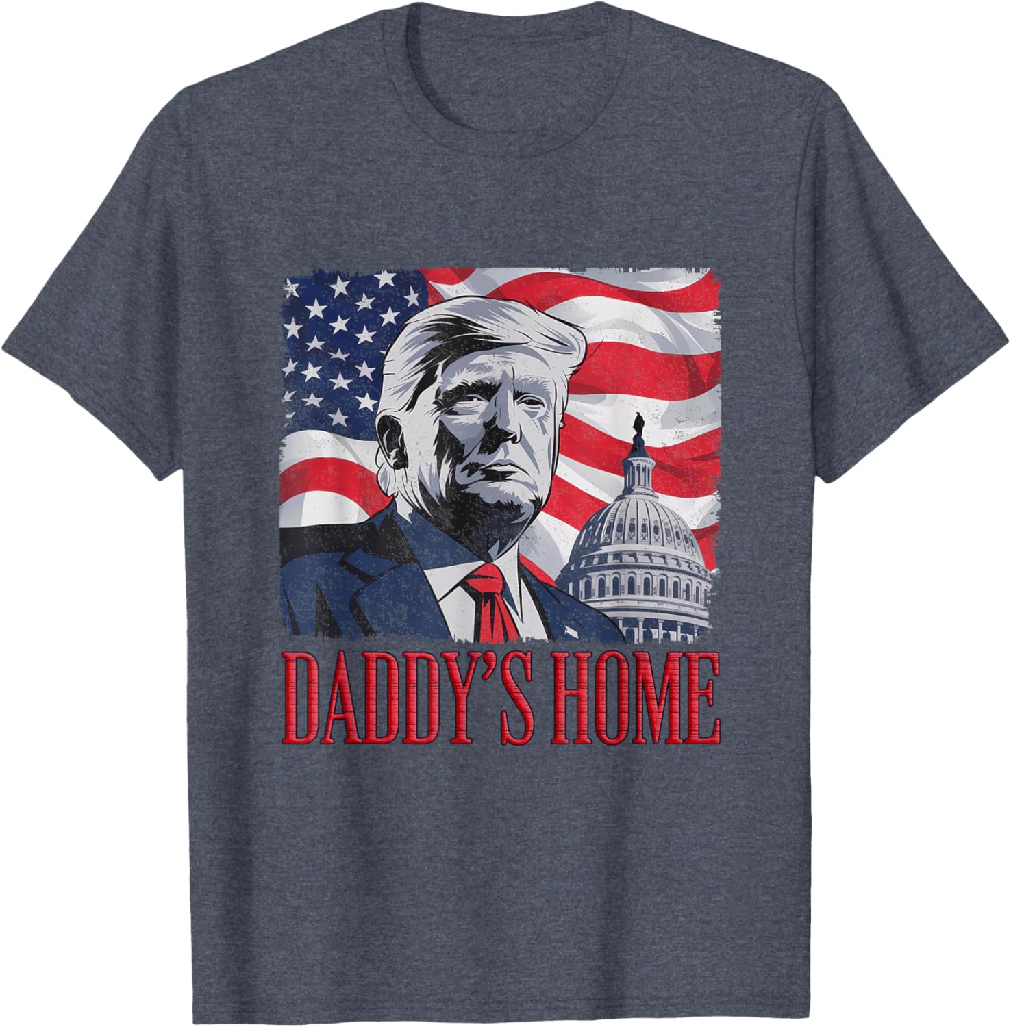 Daddy's Home Trump Tee - Unisex Black Cotton T-Shirt for Political Fans - 8