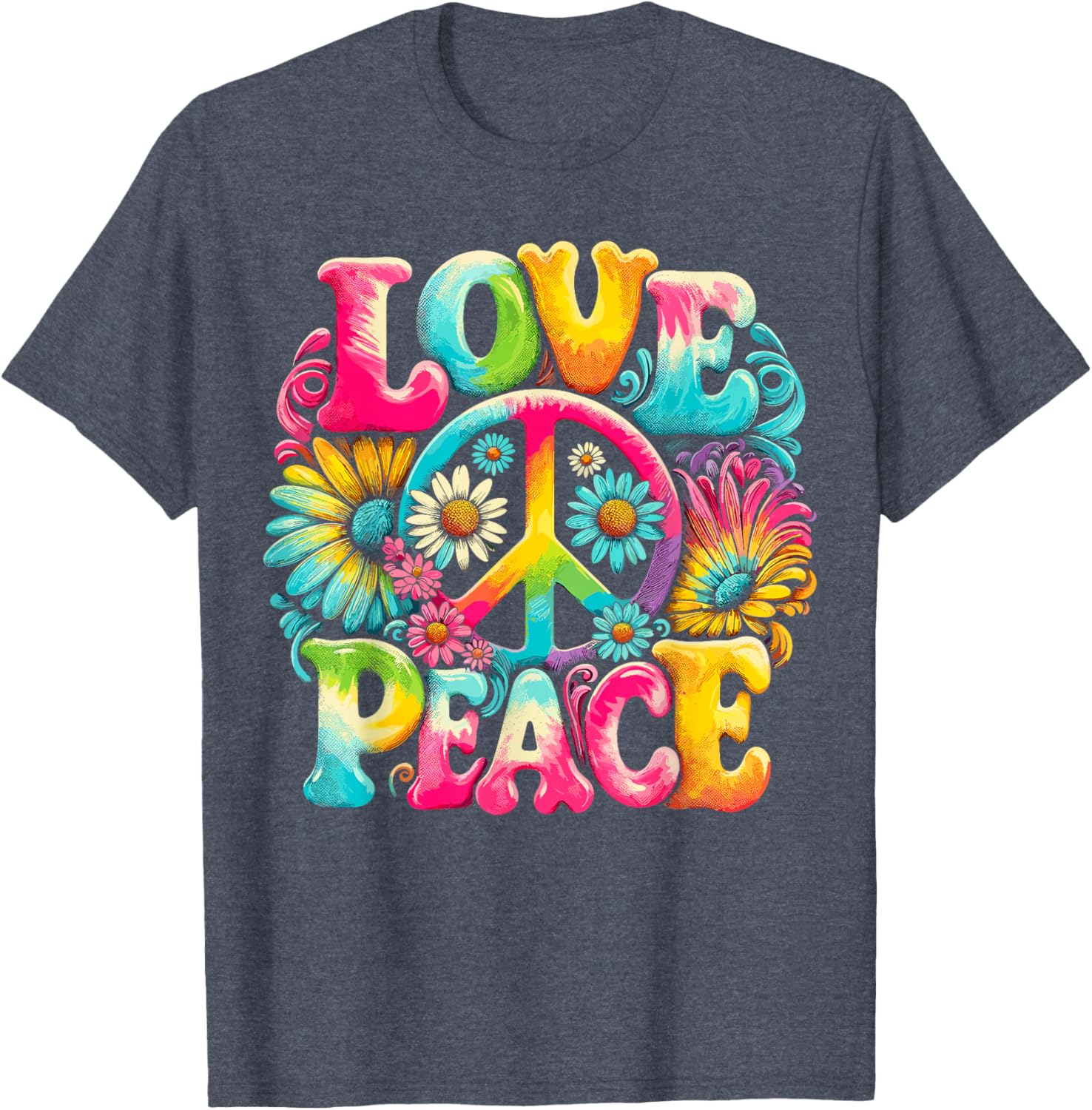 Hippie Tie Dye T-Shirt with Peace Sign and Love Design for Trendy Style - 6