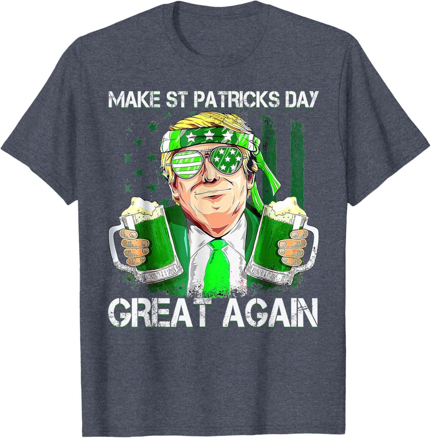 Funny St Patricks Day T-Shirt for Men and Women with US Flag Design - 11