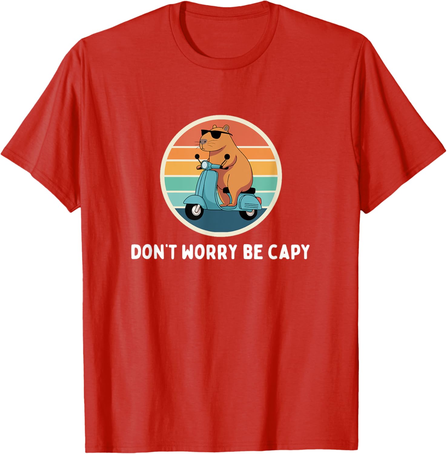 Funny Capybara T-Shirt Don't Worry Be Capy Cute Rodent Apparel - 15