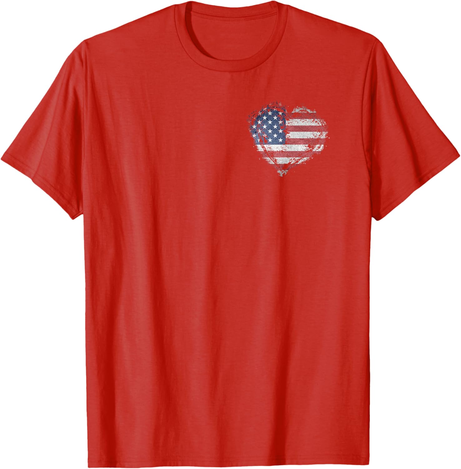 Stylish Heart Shape American Flag T-Shirt for All-American Fashion - 5