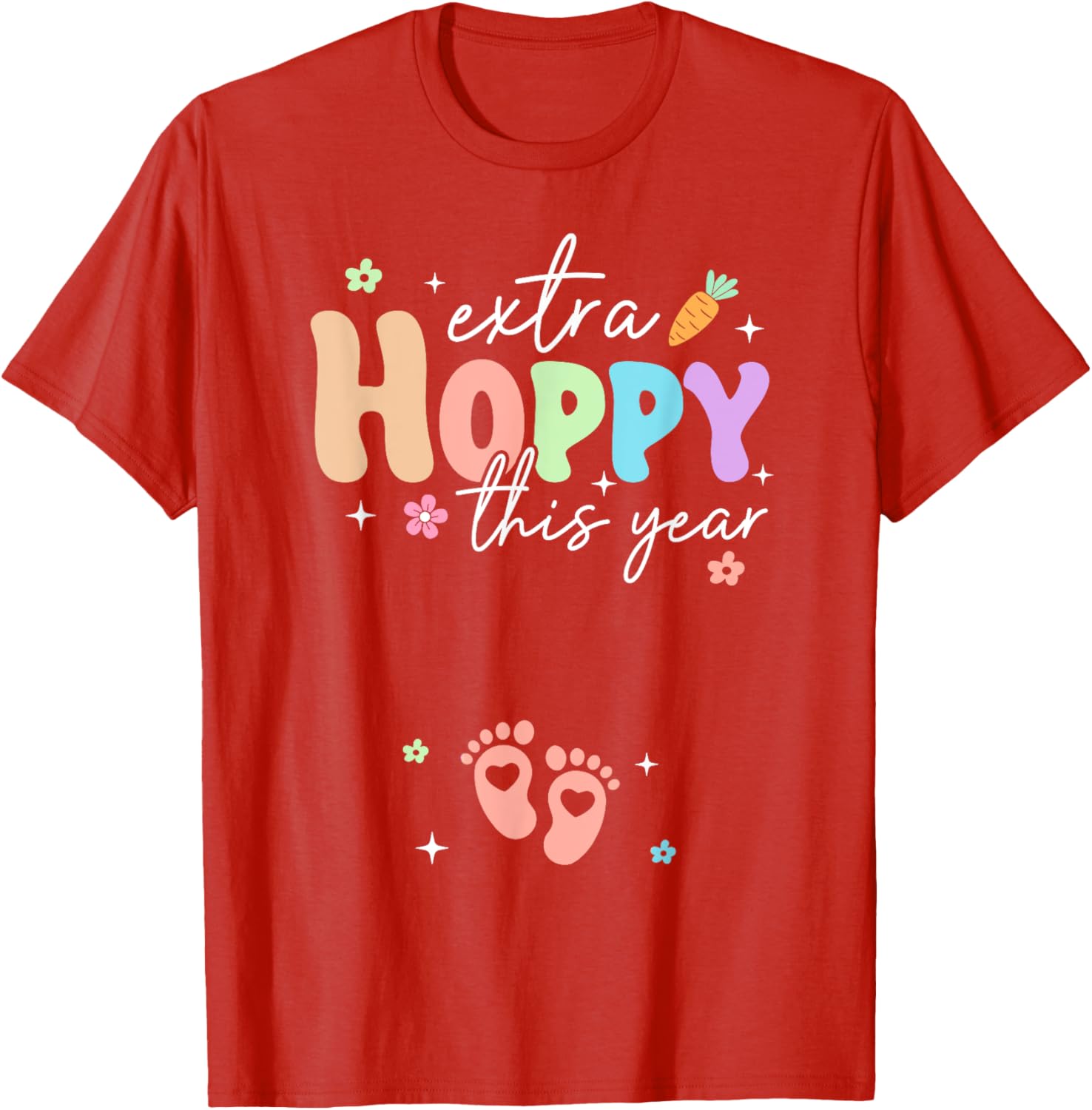 Expecting Baby Footprints Easter Day Gender Reveal T-Shirt for Moms - 10
