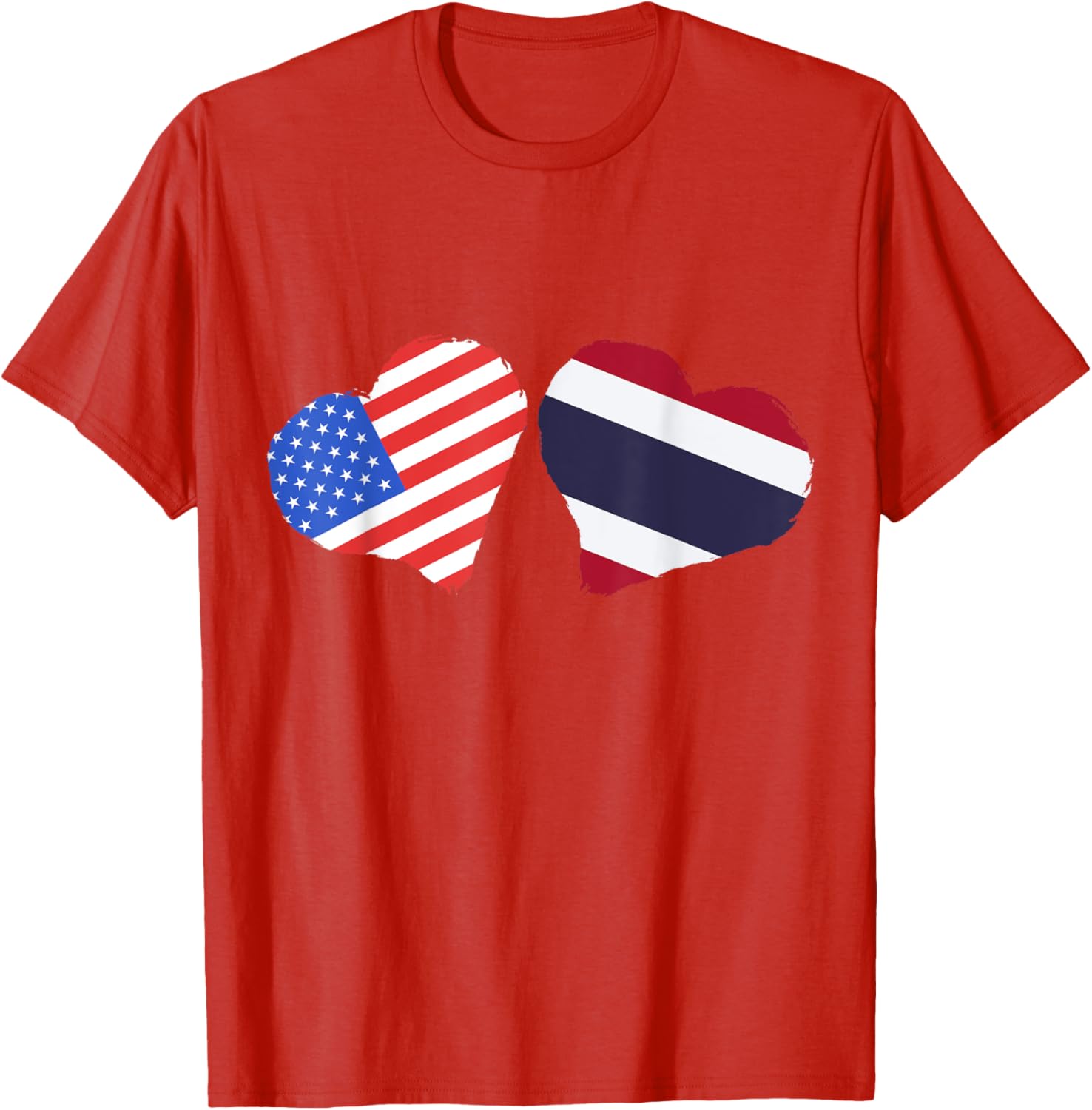 Thailand USA Heart Flag T-Shirt for Thai Roots and Pride in America - 2