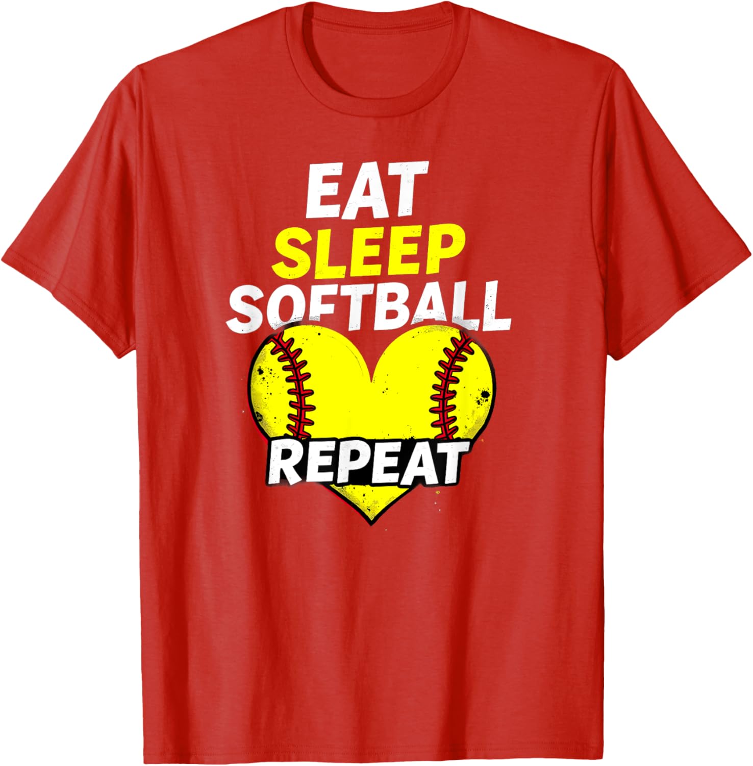 Eat Sleep Softball Repeat Girls T-Shirt Fun Sports Apparel for Fans - 19