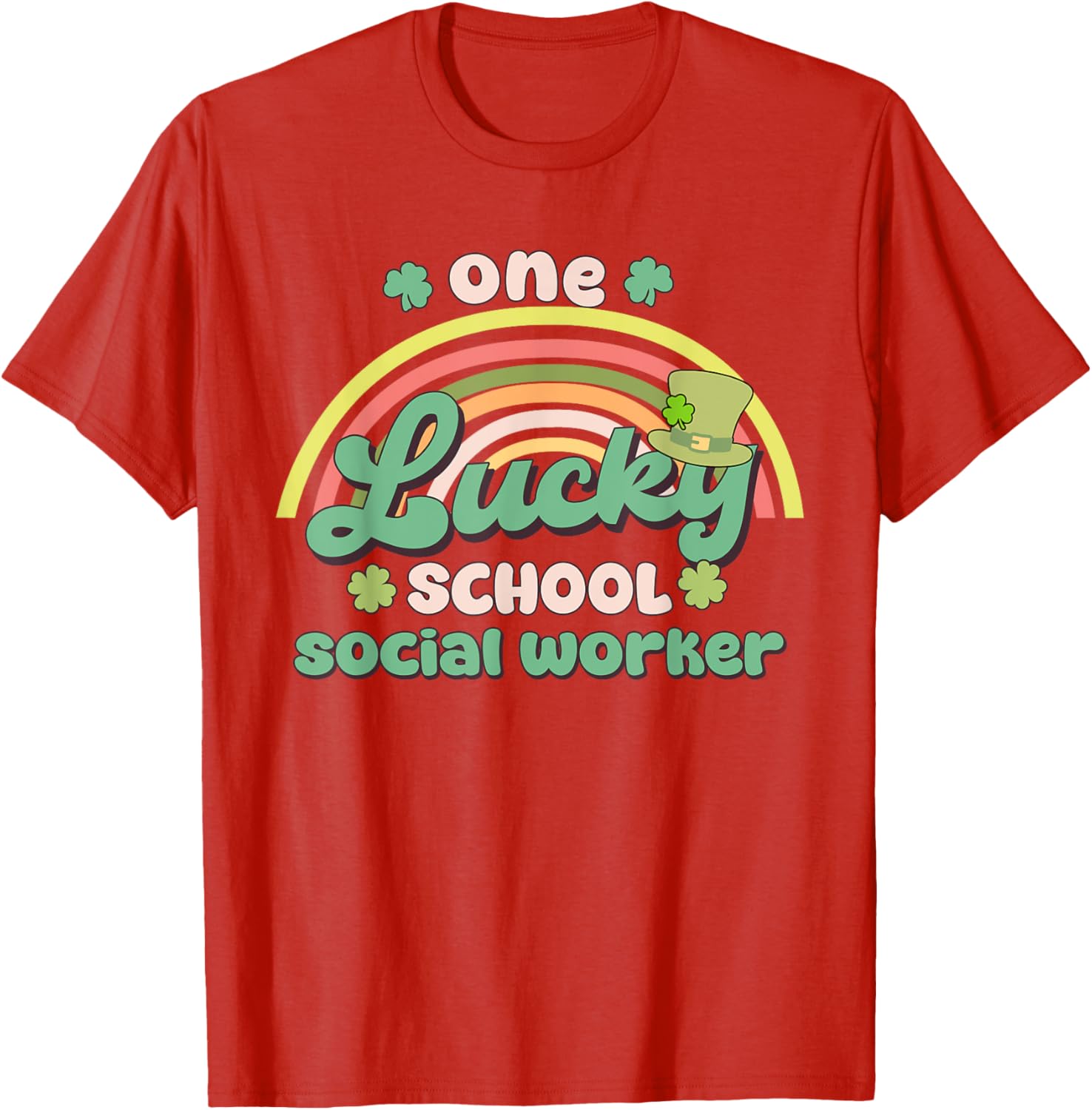One Lucky School Social Worker St Patricks Day T-Shirt for Fun Celebration - 16