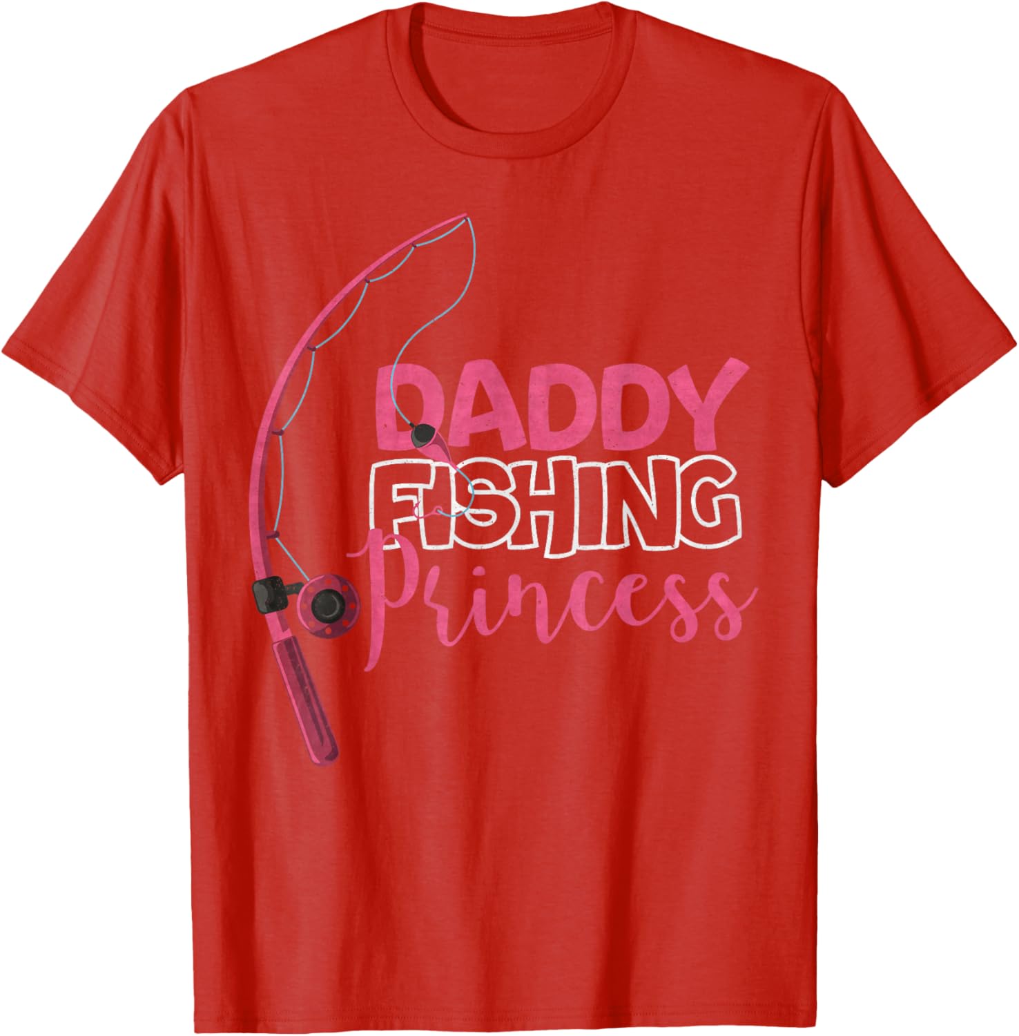 Funny Daddy's Fishing Princess T-Shirt for Girls - Cute Kids Apparel - 10