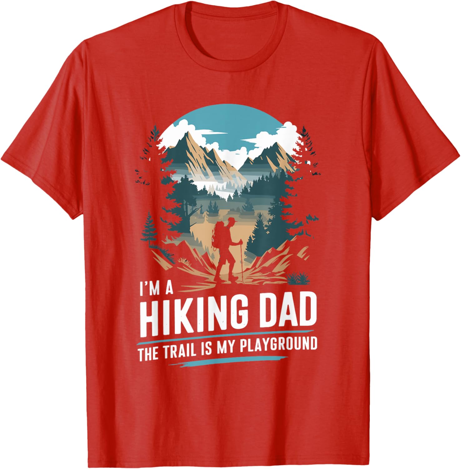 Hiking Dad Trekking T-Shirt for Outdoor Mountain Adventures - 1