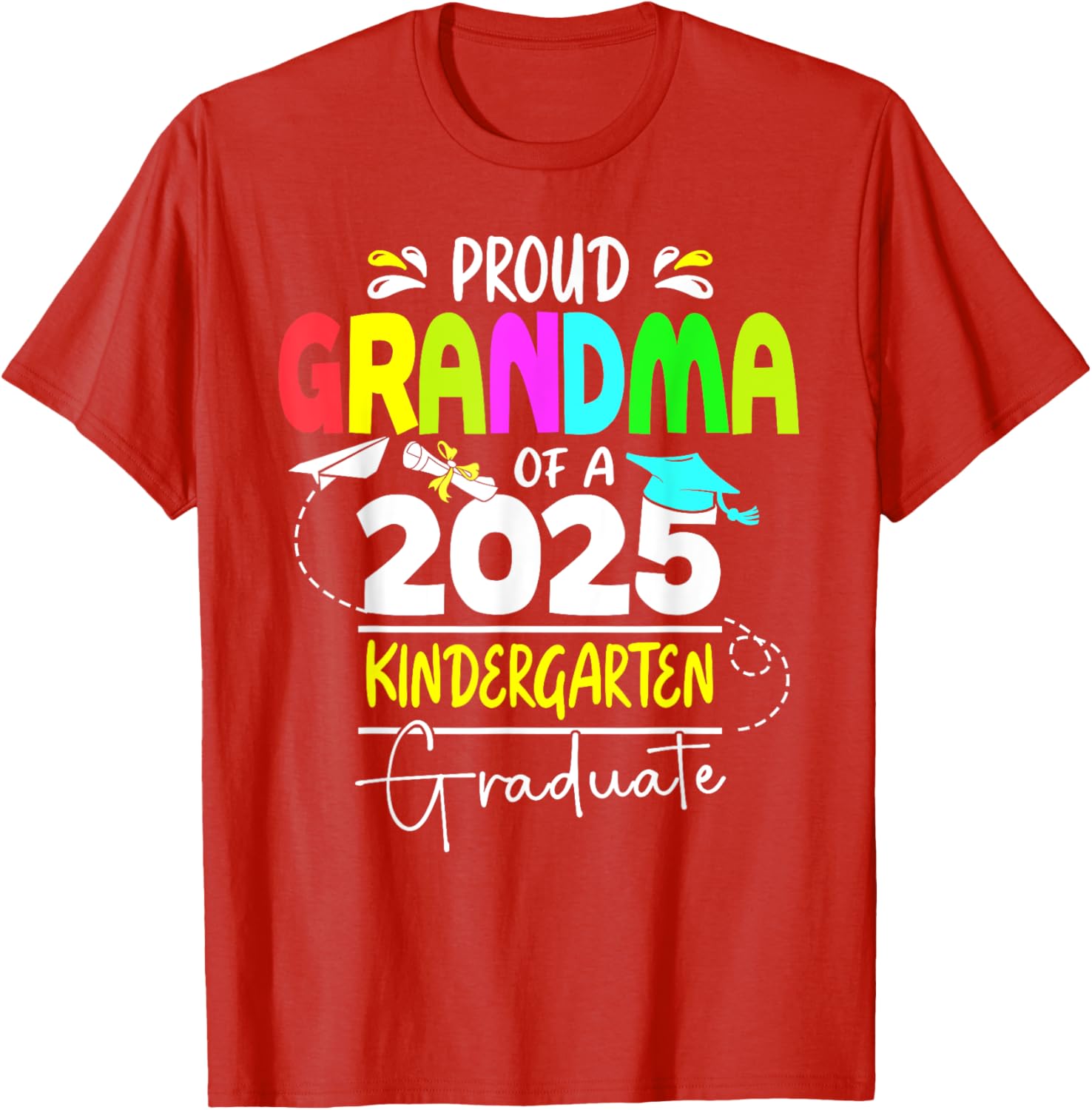 Proud Grandma 2025 Kindergarten Graduate T-Shirt for Celebrating Success - 15