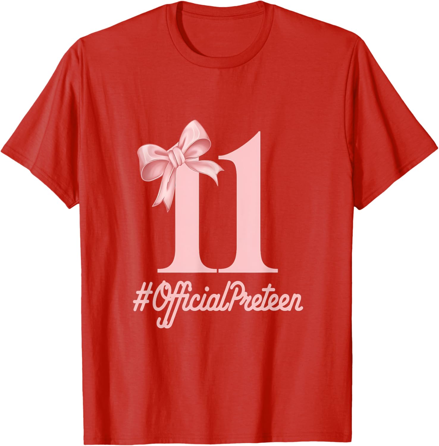 Stylish Pink Coquette Bow T-Shirt for 11 Year Old Birthday Girls - 16