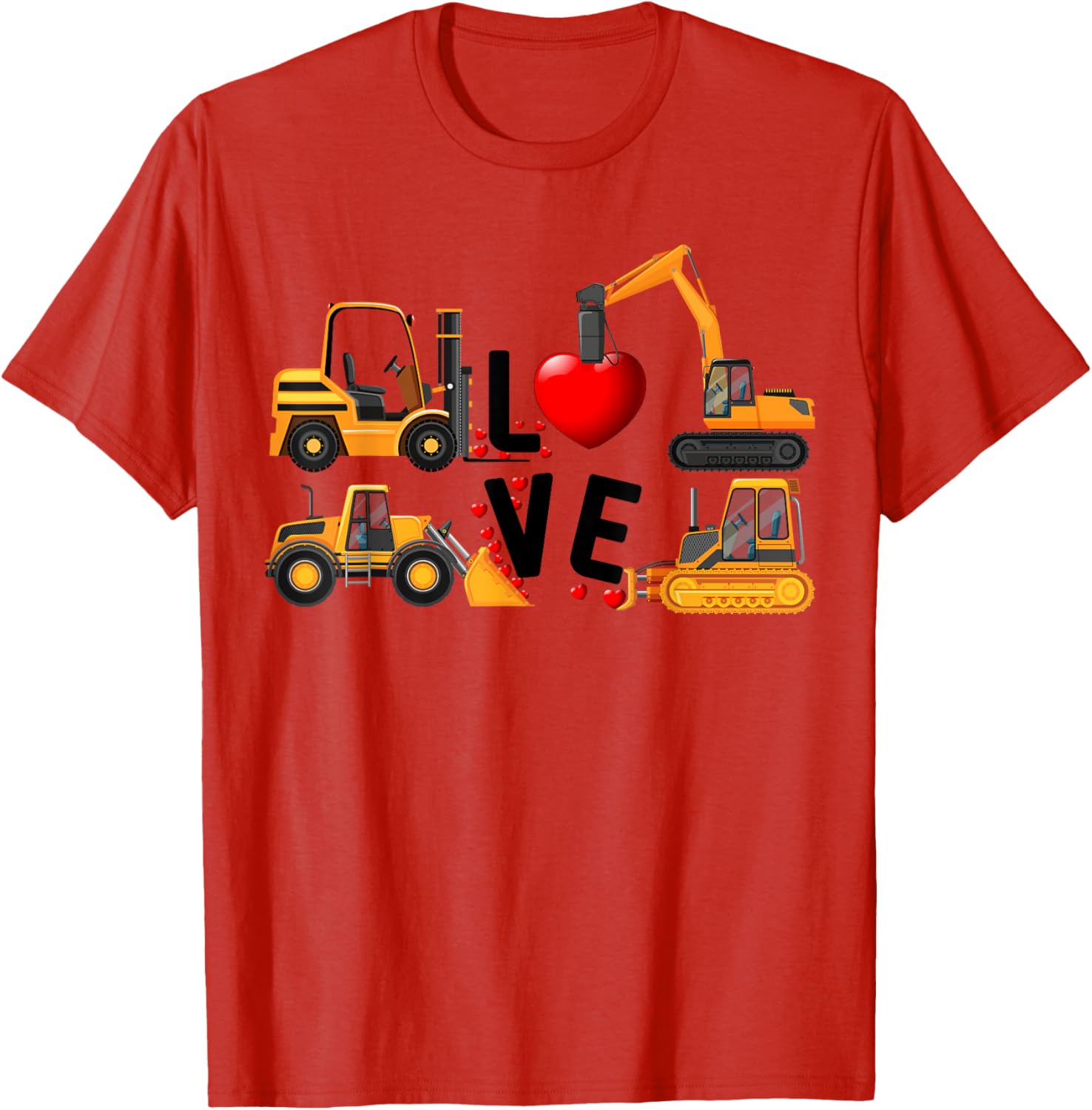 Cute Excavator Hearts Valentine's Day T-Shirt for Boys - Fun and Stylish! - 14