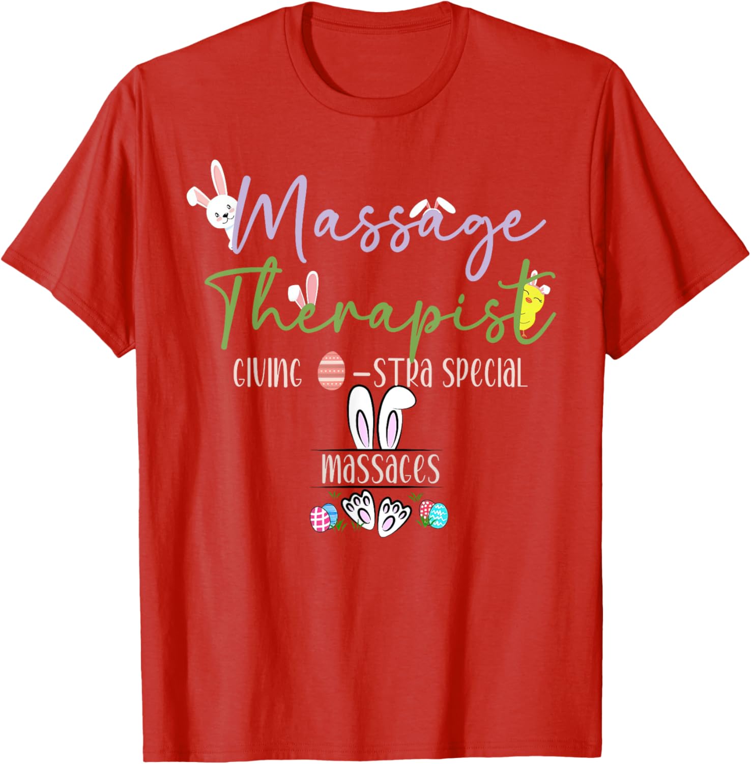Cute Easter Bunny Massage Therapist T-Shirt for LMTs and Masseuses - 15