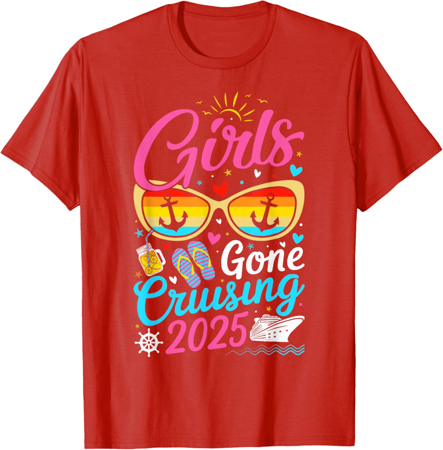 Girls Gone Cruising Vacation 2025 Party Cruise T-Shirt for Fun Adventures - 1