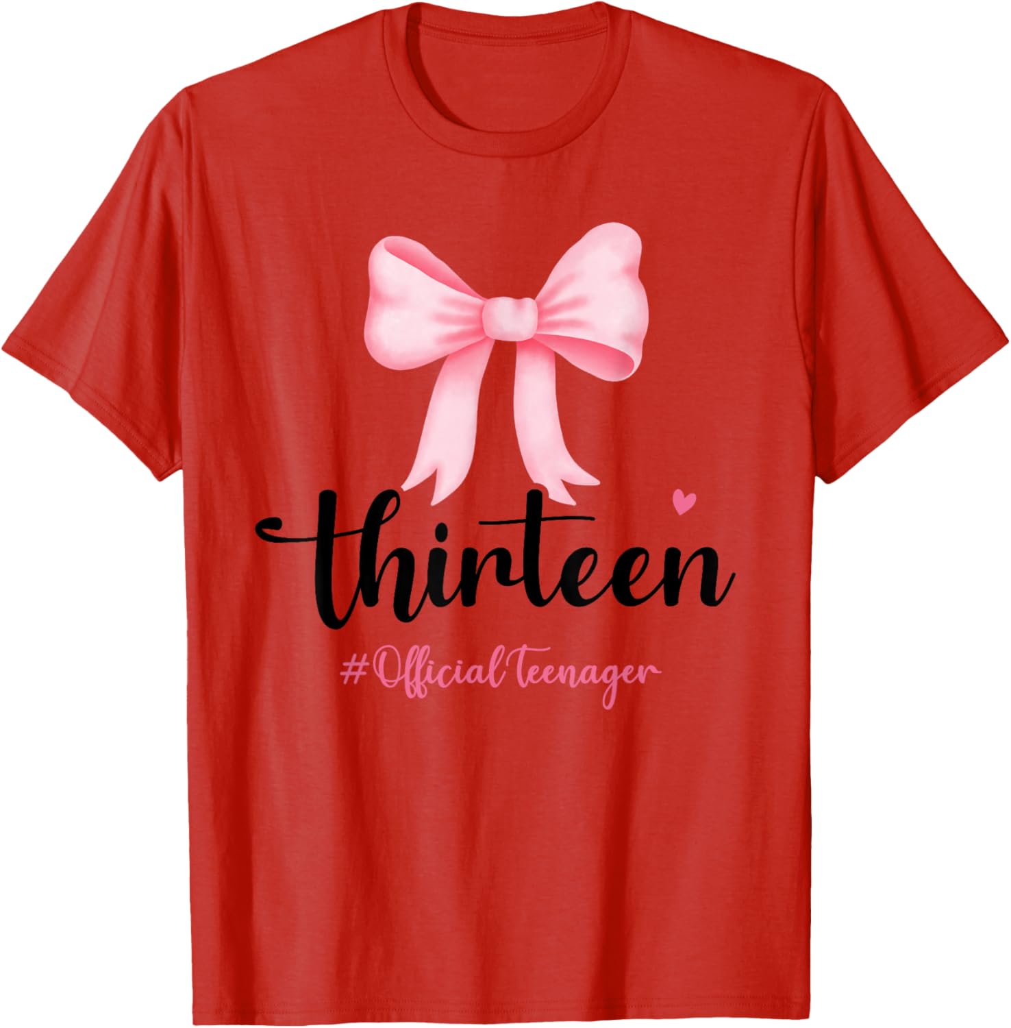 Birthday Girl Pink Coquette Bow T-Shirt for Trendy 13 Year Olds - 16