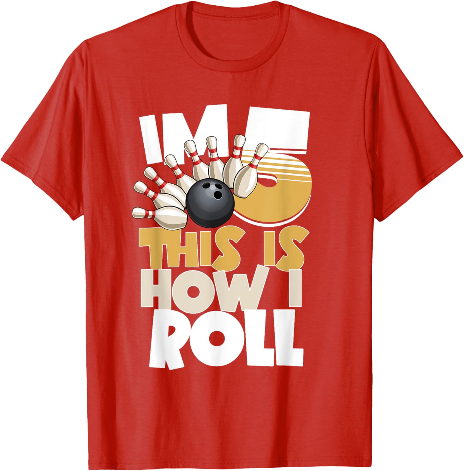 5th Birthday Bowling Shirt I'm 5 This is How I Roll for Kids - 11