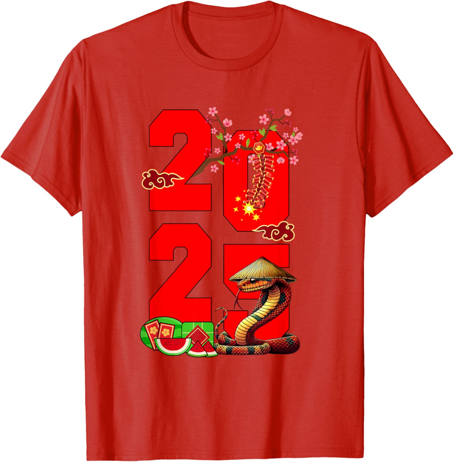 2025 Vietnamese Lunar New Year Snake Family T-Shirt for Festive Fun - 1