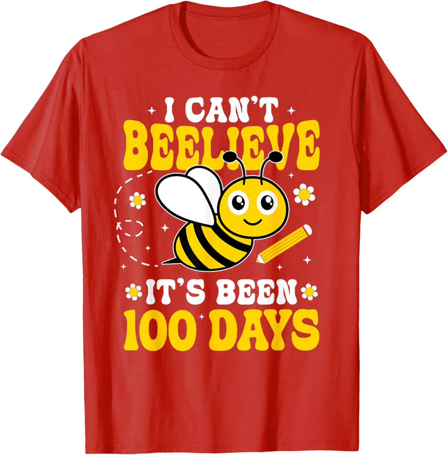 Cute Bee 100 Days of School T-Shirt for Kids Fun School Celebration - 15