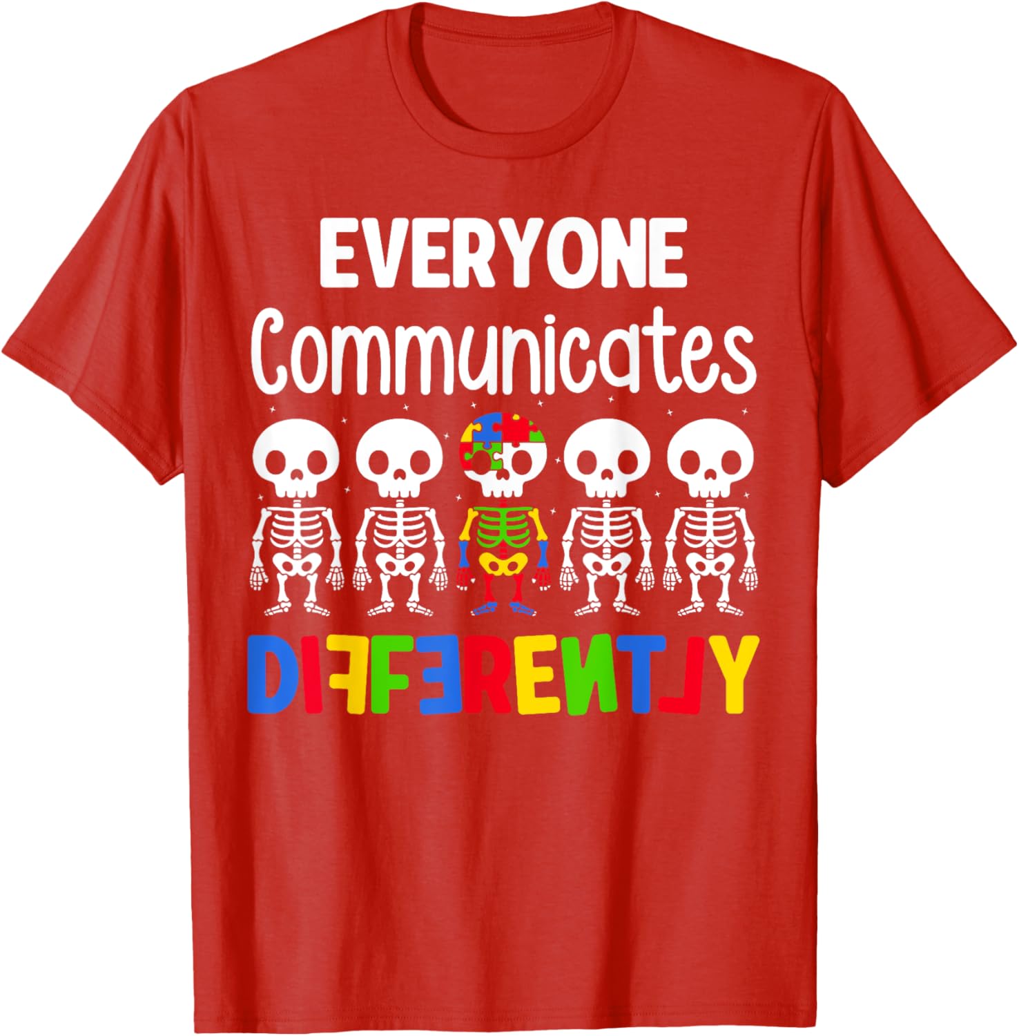 Everyone Communicates Differently Autism T-Shirt for Kids Fun and Inclusive - 17