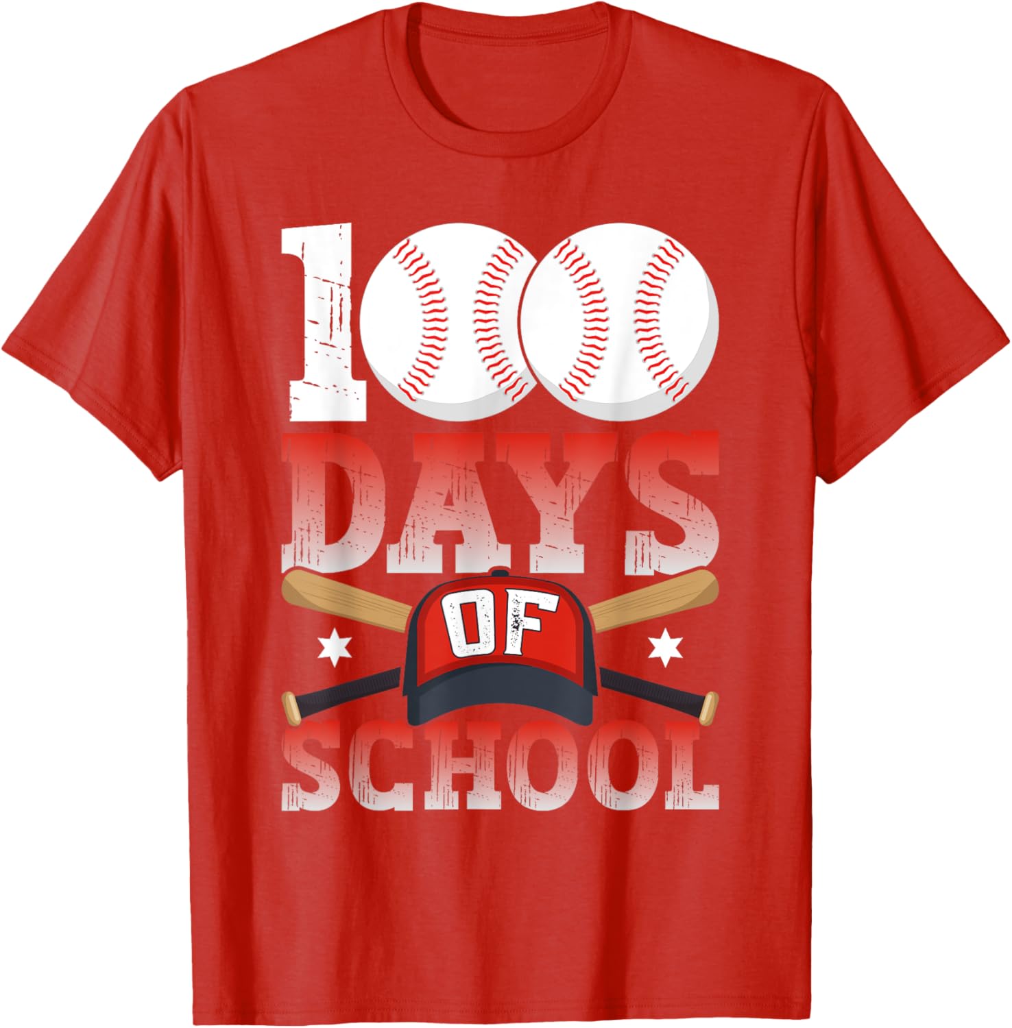 100 Days of School Baseball T-Shirt for Kids Boys Fun 100th Day Celebration - 2