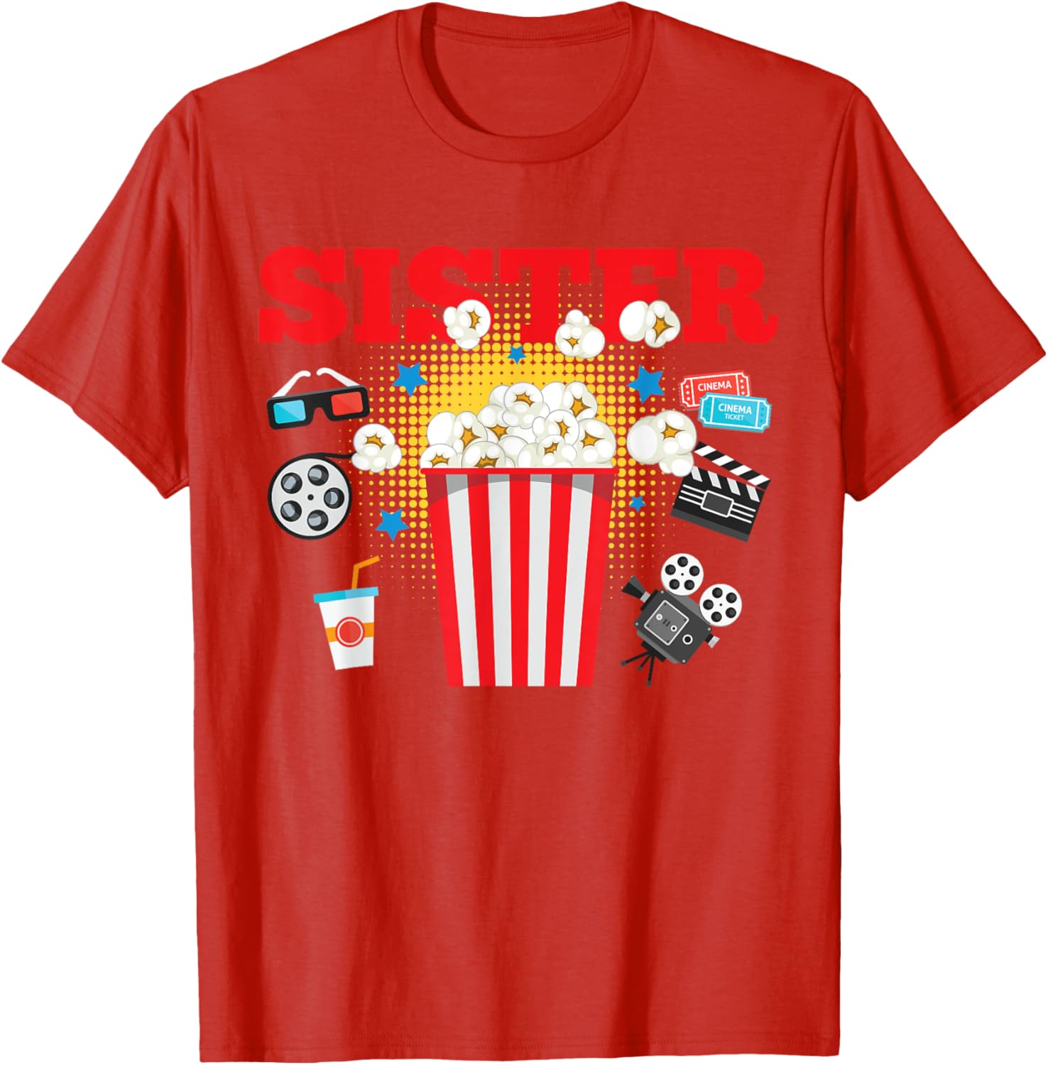 Sister Movie Night Party T-Shirt for Fun Birthday Celebrations - 2