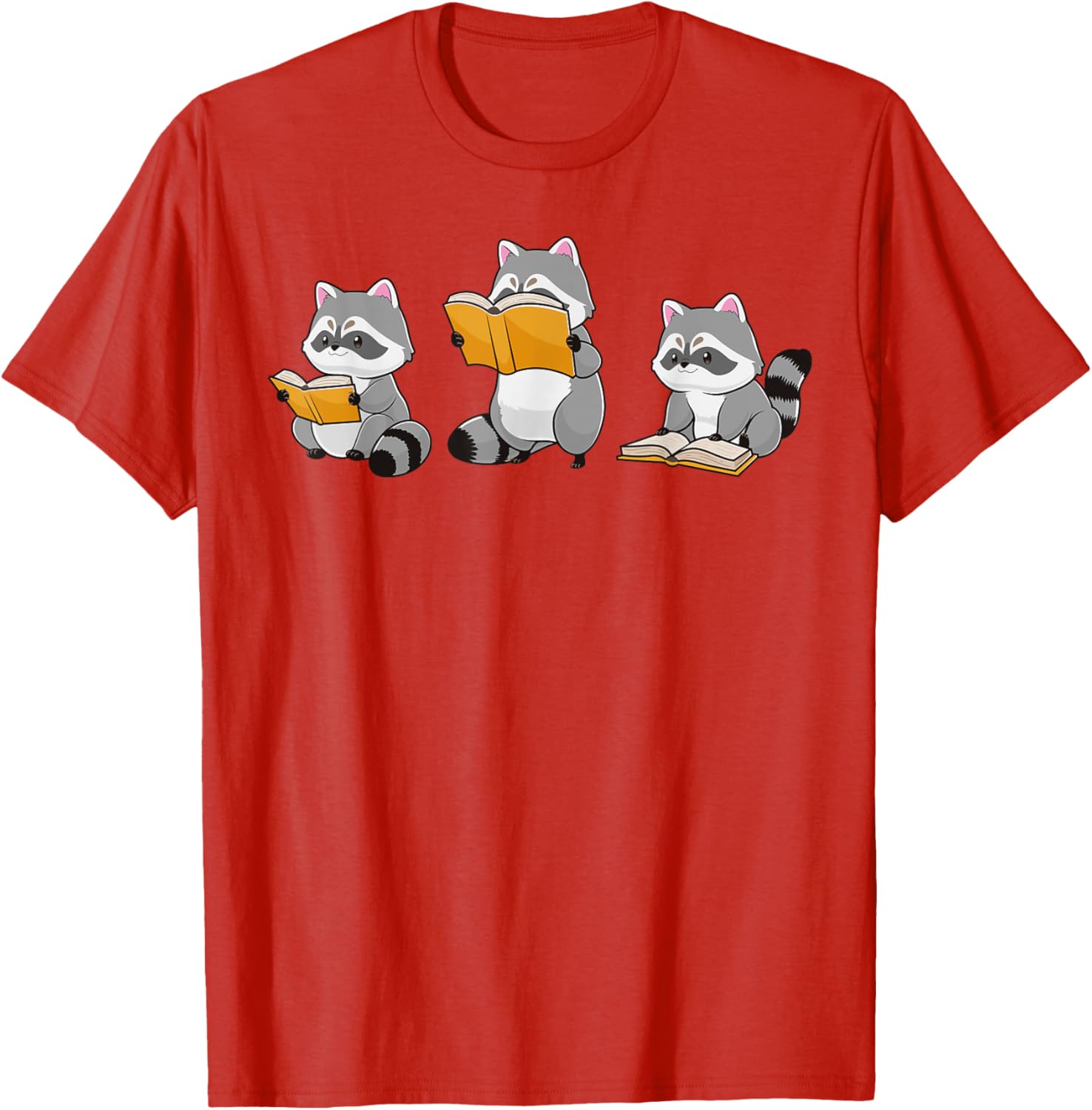 Cute Raccoon Reading Books T-Shirt for Book Lovers and Bookworms - 9