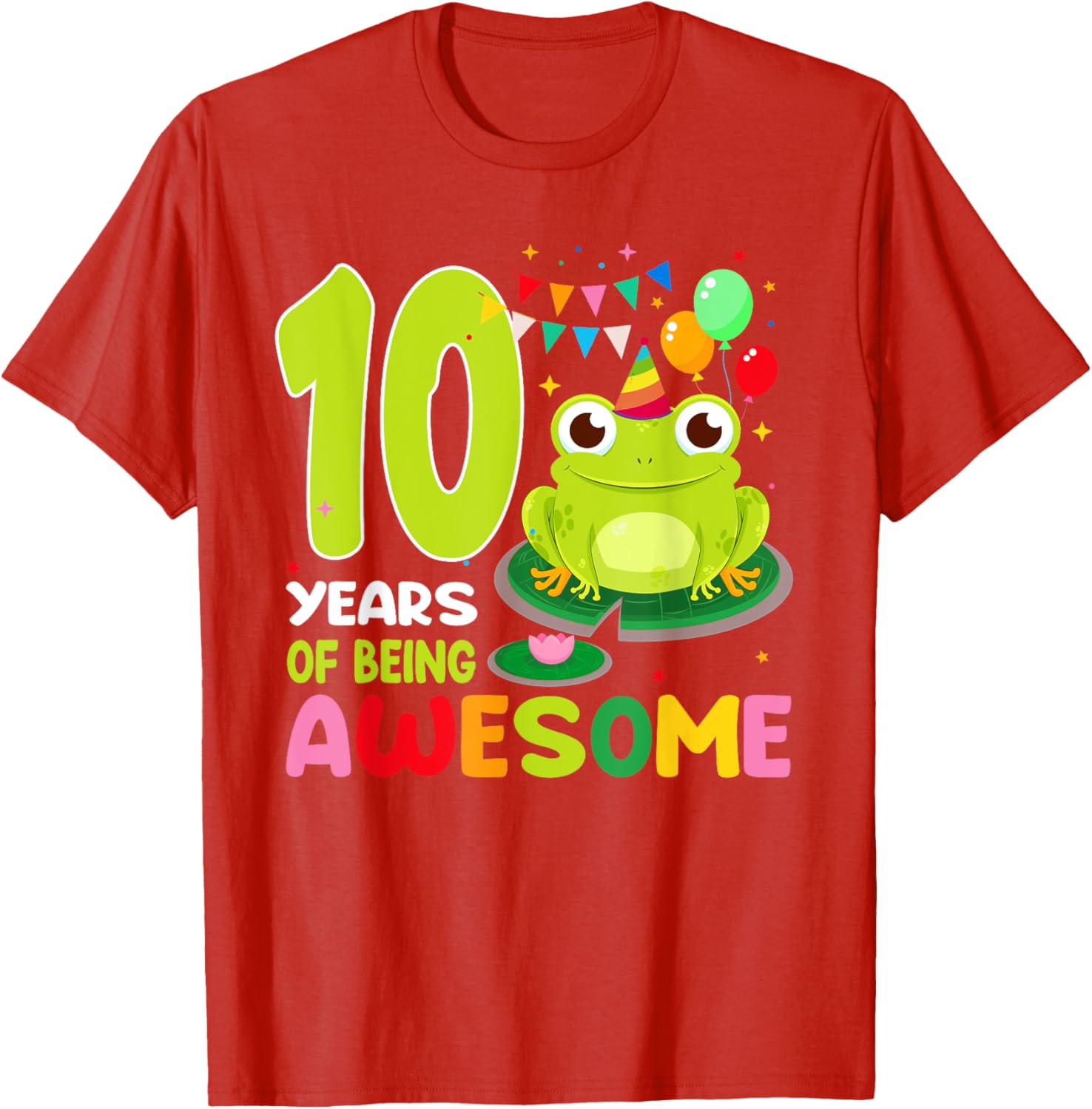 10th Birthday Frog Lover T-Shirt Celebrating 10 Years of Awesome Fun - 10