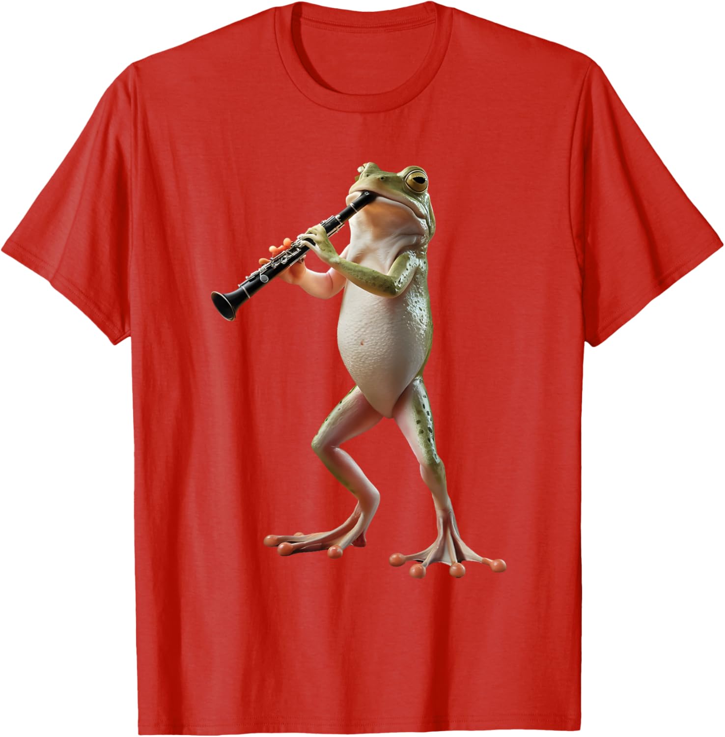 Cute Frog Playing Clarinet T-Shirt for Music Lovers and Nature Fans - 14