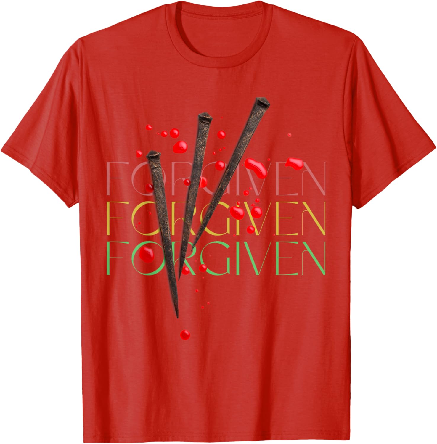 Forgiven Love Jesus T-Shirt Faith Graphic Tee for Christians - 8