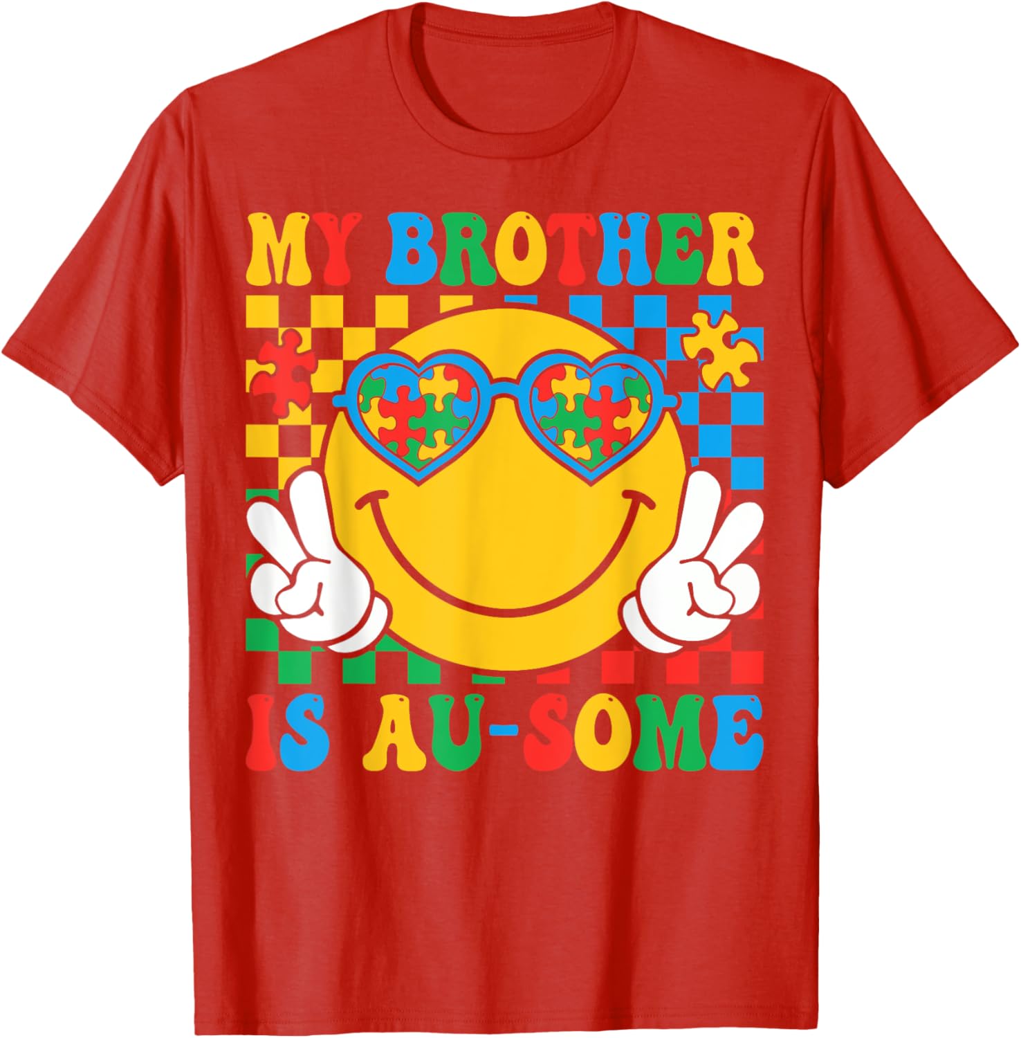 My Brother Is Awesome Autism Awareness T-Shirt for Sisters and Kids - 15
