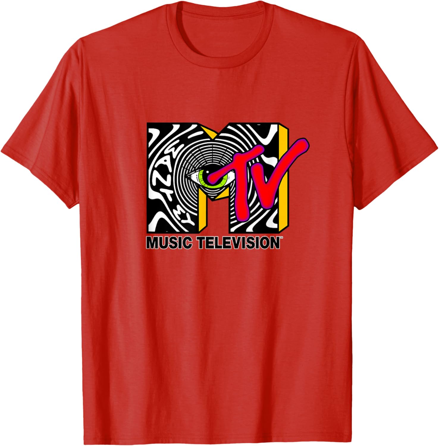 MTV Psychedelic Eye Logo T-Shirt – Unique Optical Illusion Artwear - 1